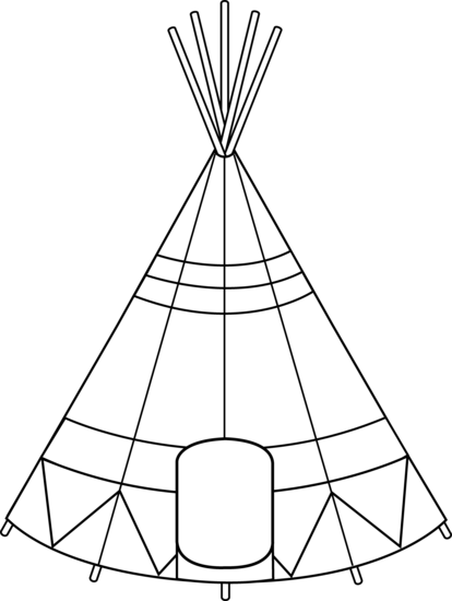 Teepee Tent Coloring Page - Free Clip Art