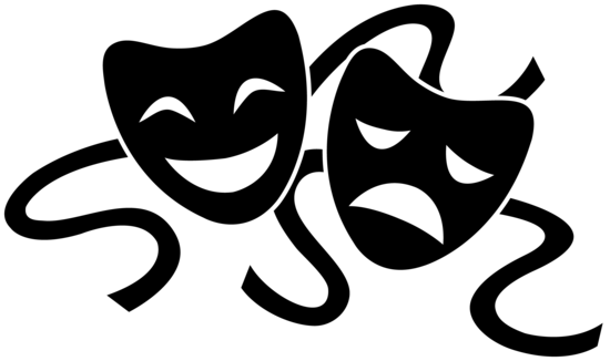 Theater Masks Silhouette - Free Clip Art