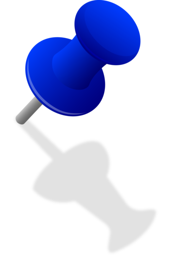 Blue Thumbtack in Wall - Free Clip Art