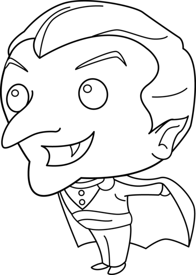 Little Vampire Coloring Page - Free Clip Art