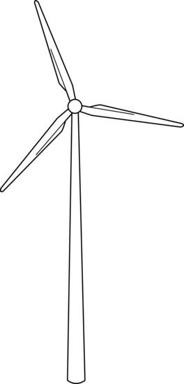 Wind Turbine Line Art - Free Clip Art