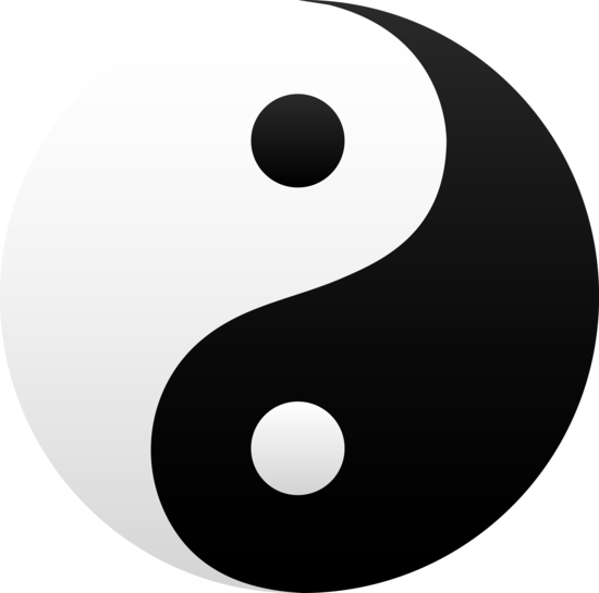 Black and White Yin Yang Symbol - Free Clip Art