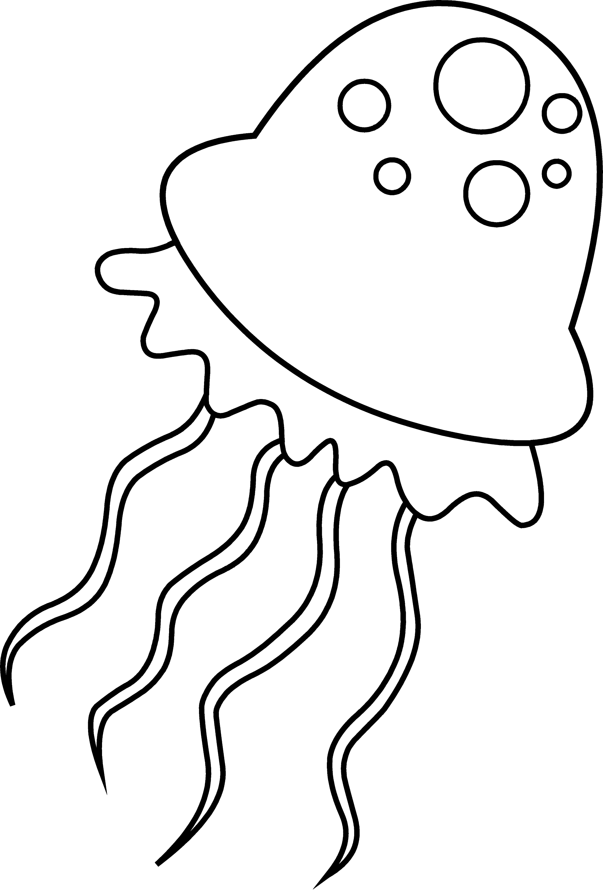 jellyfish clipart black and white - photo #4