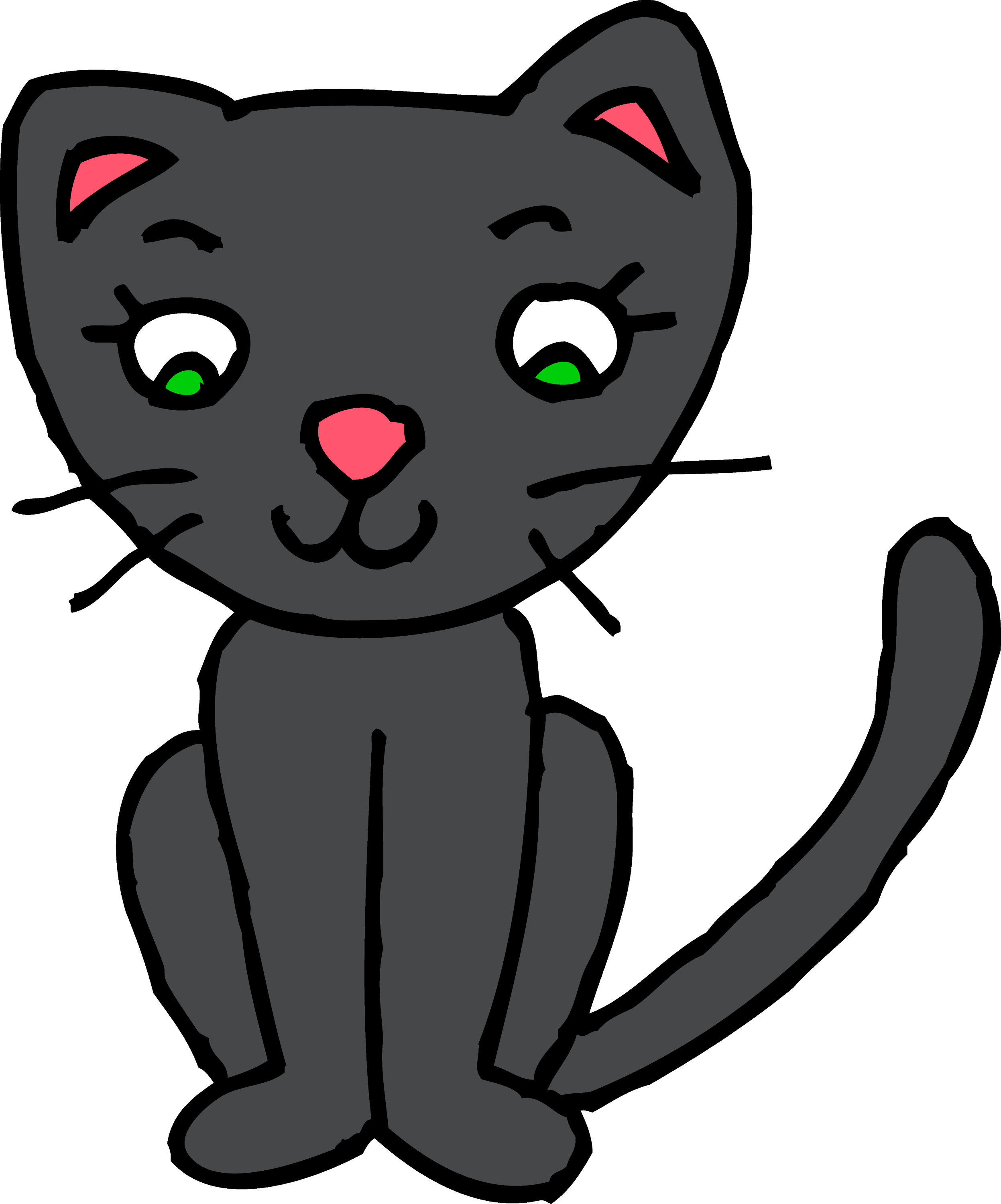 Cute Black Kitty Cat Clipart Free Clip Art