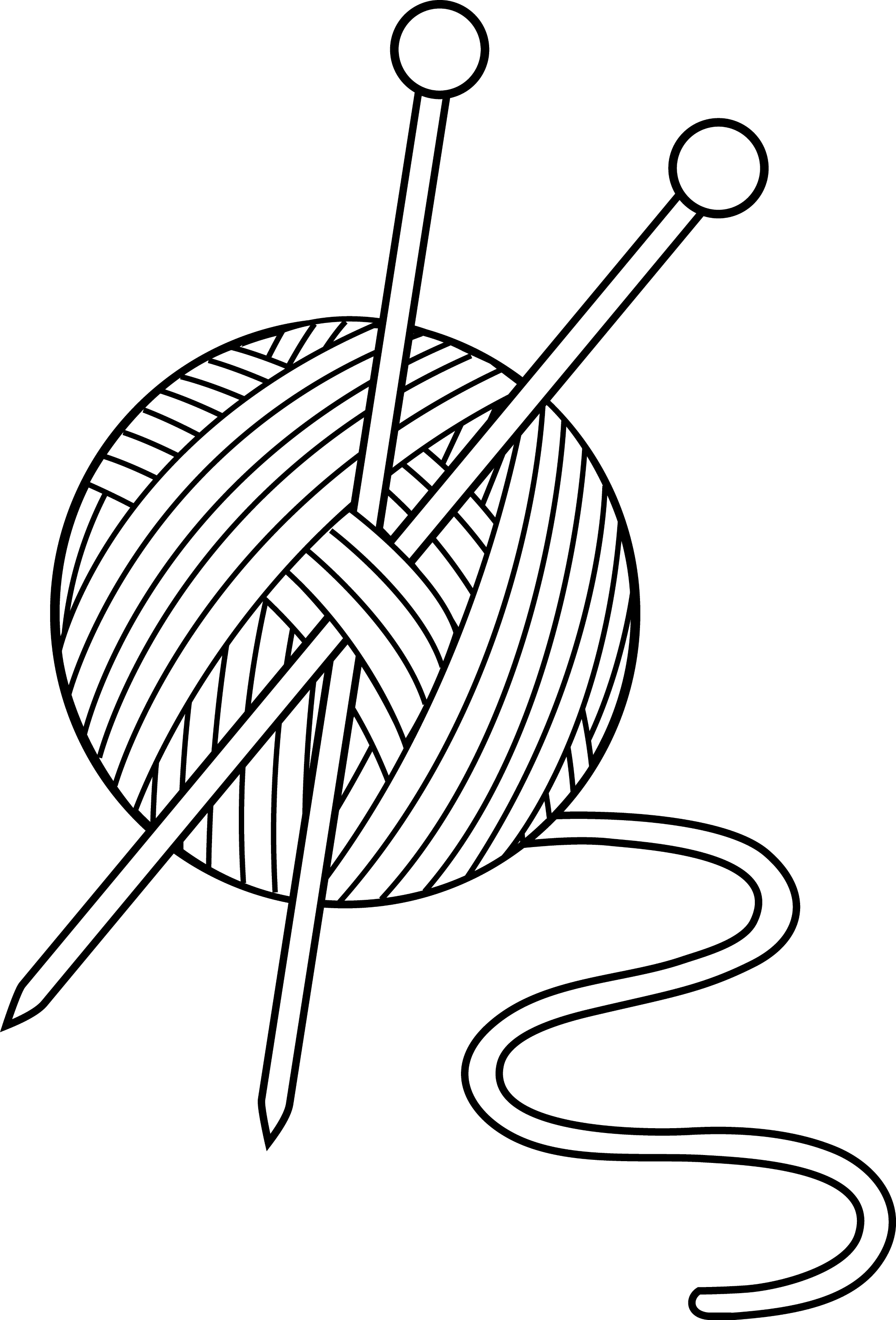 yarn and needles clip art - photo #2