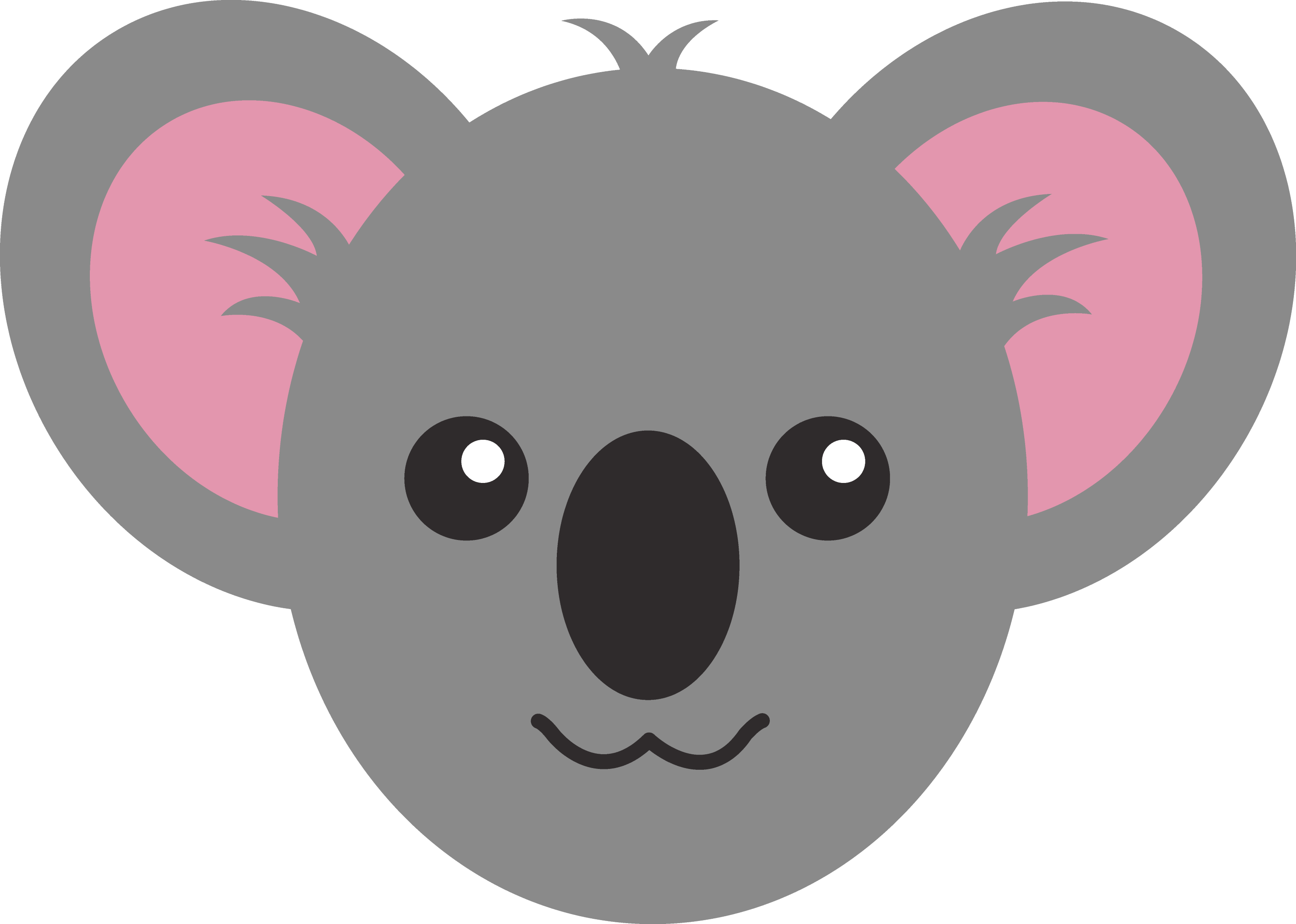Cute Koala Face - Free Clip Art