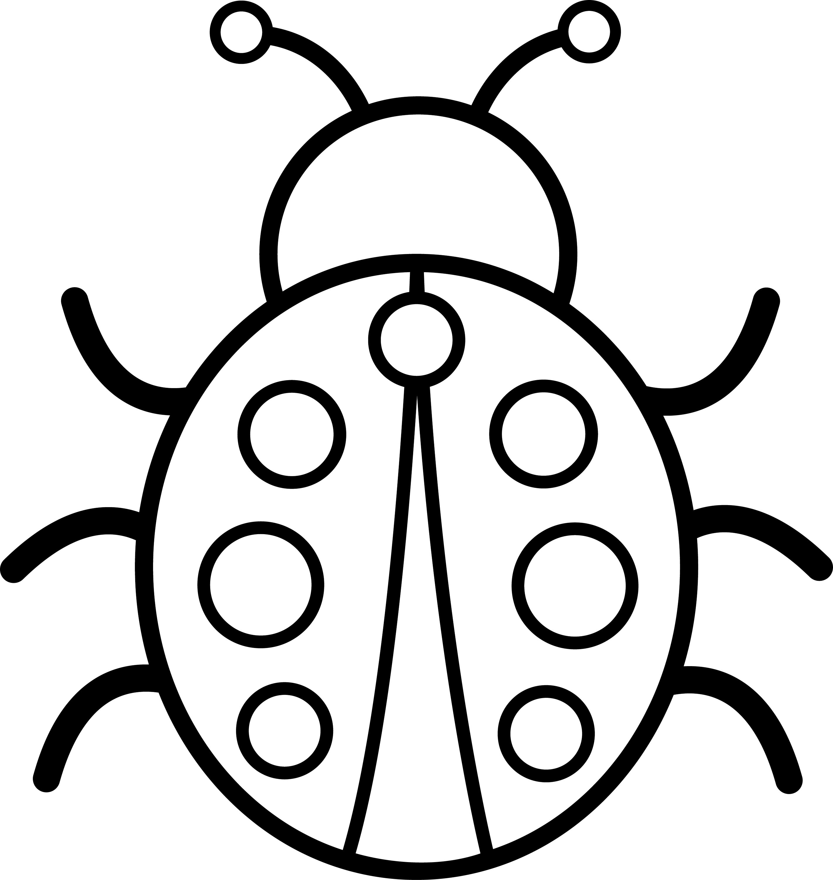 Cute Colorable Ladybug Free Clip Art