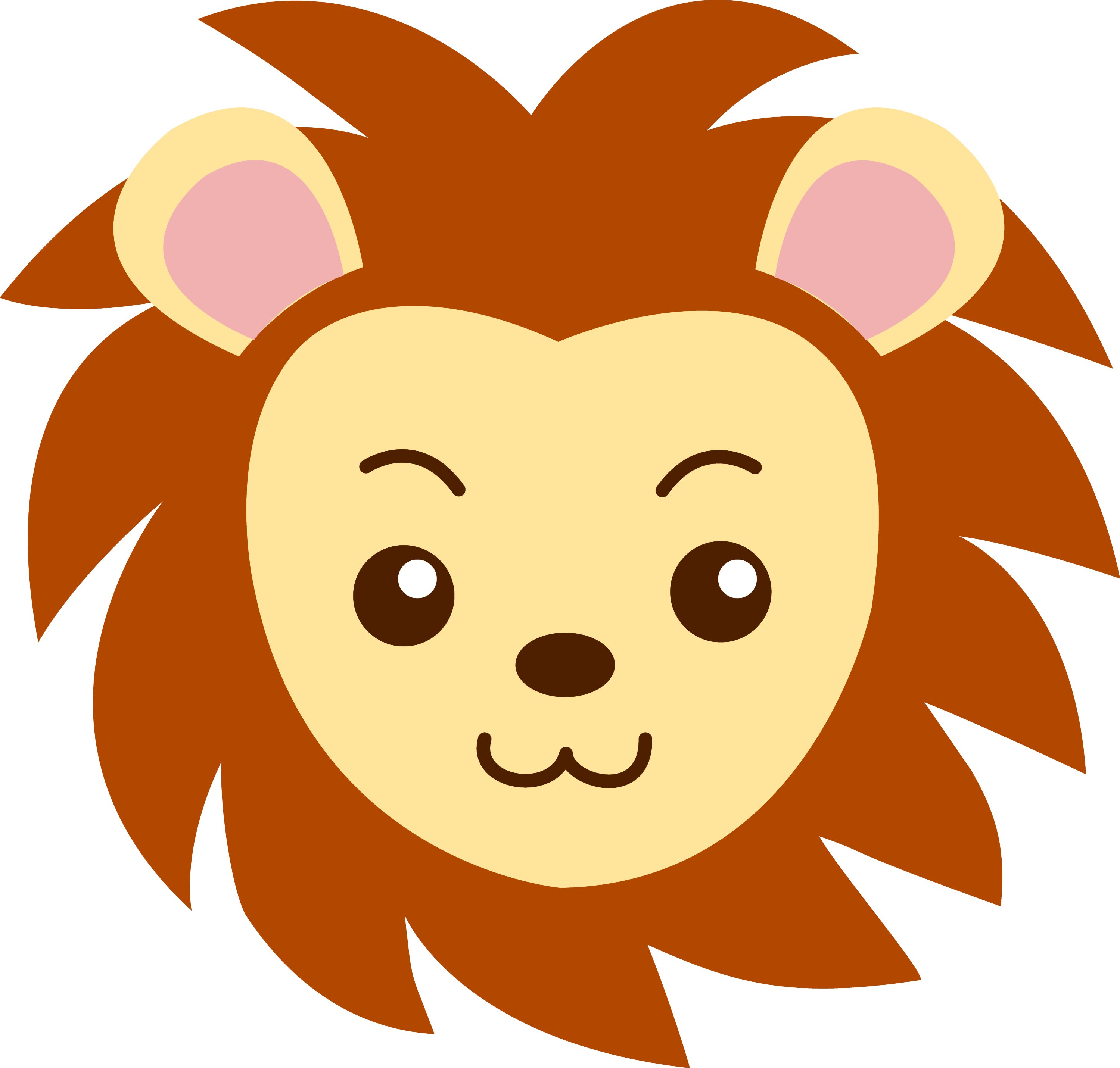 Face of a Cute Lion Free Clip Art