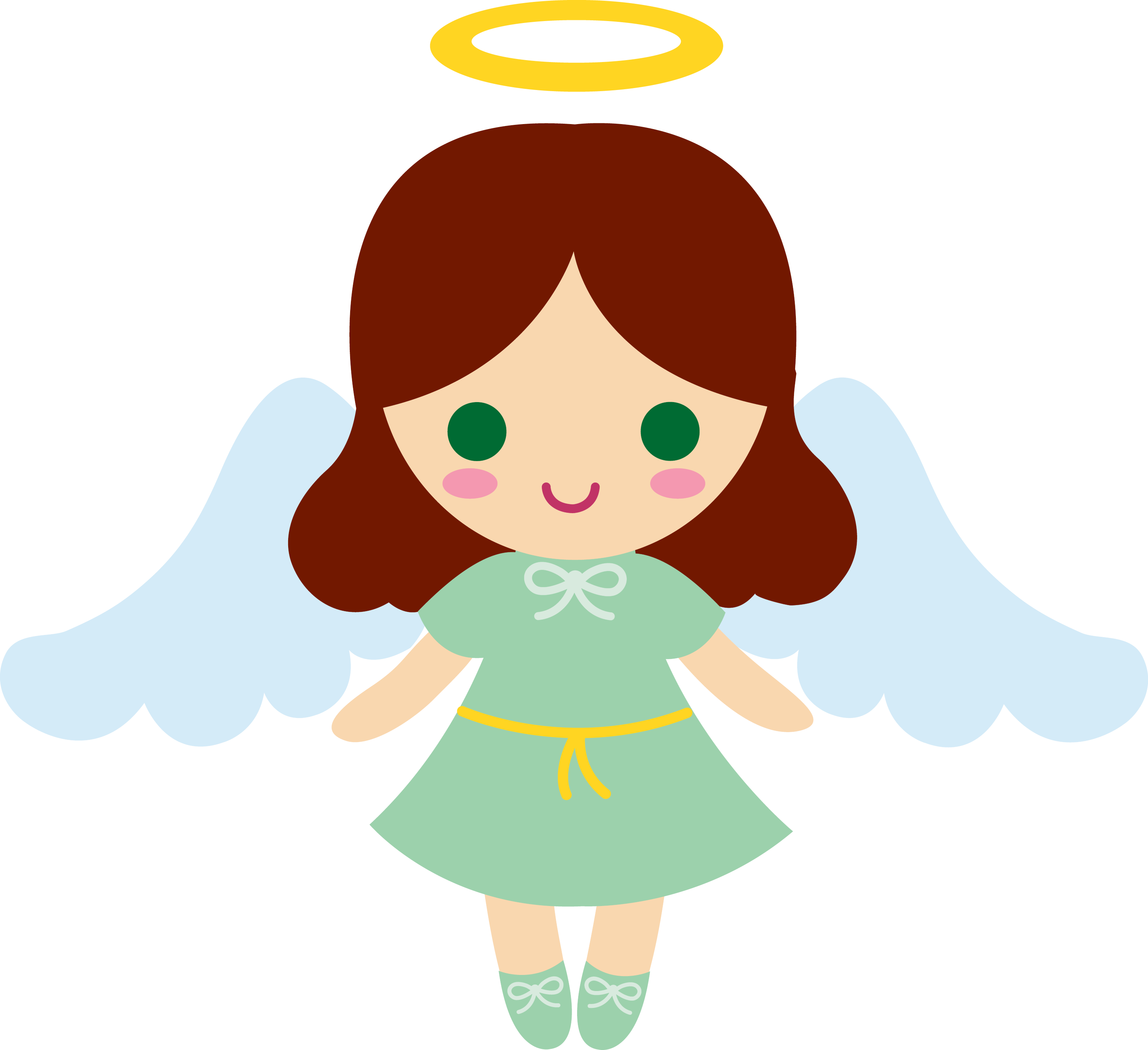 Little Angel With Auburn Hair Free Clip Art