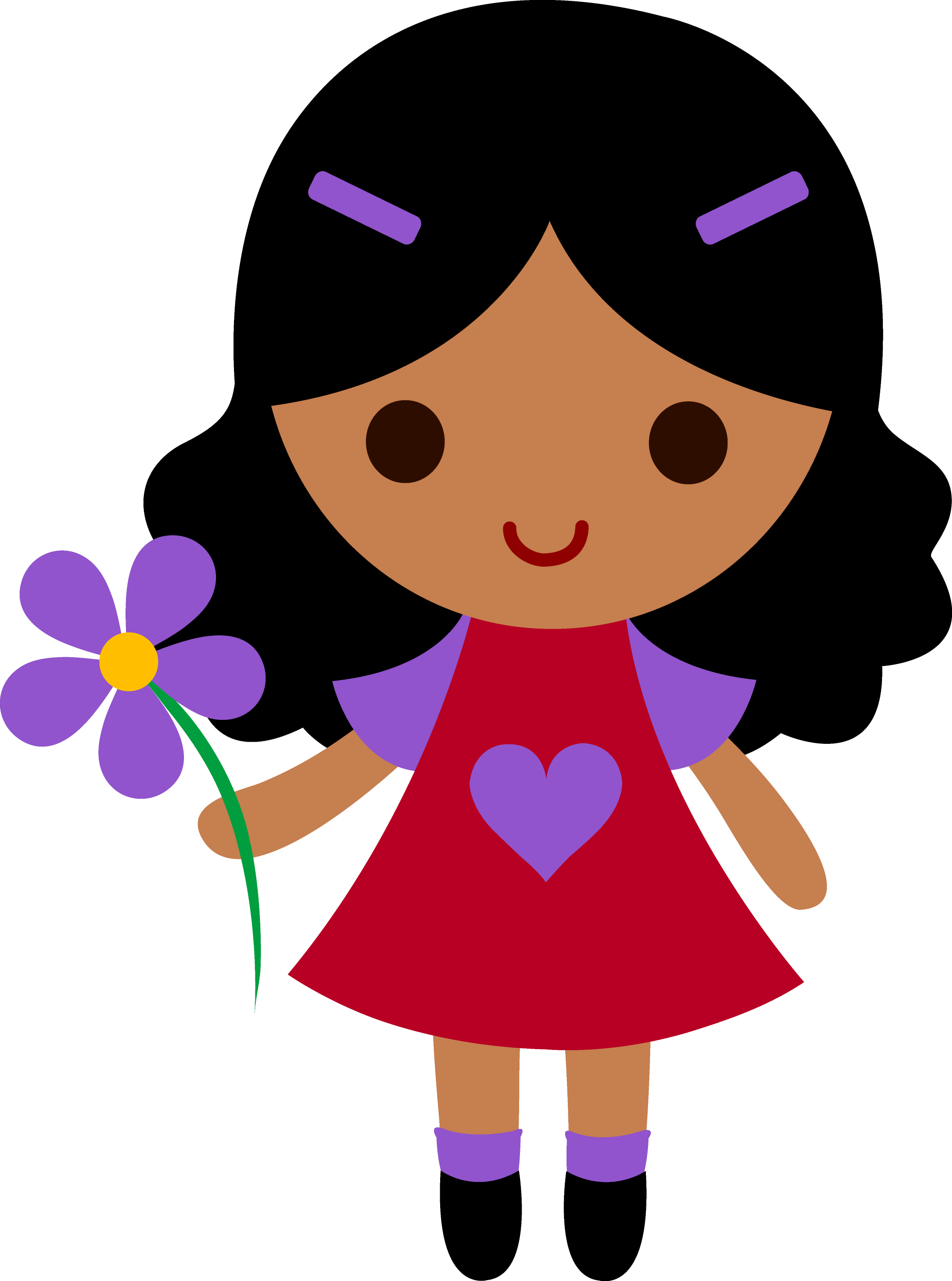 clipart girl with flowers - photo #2