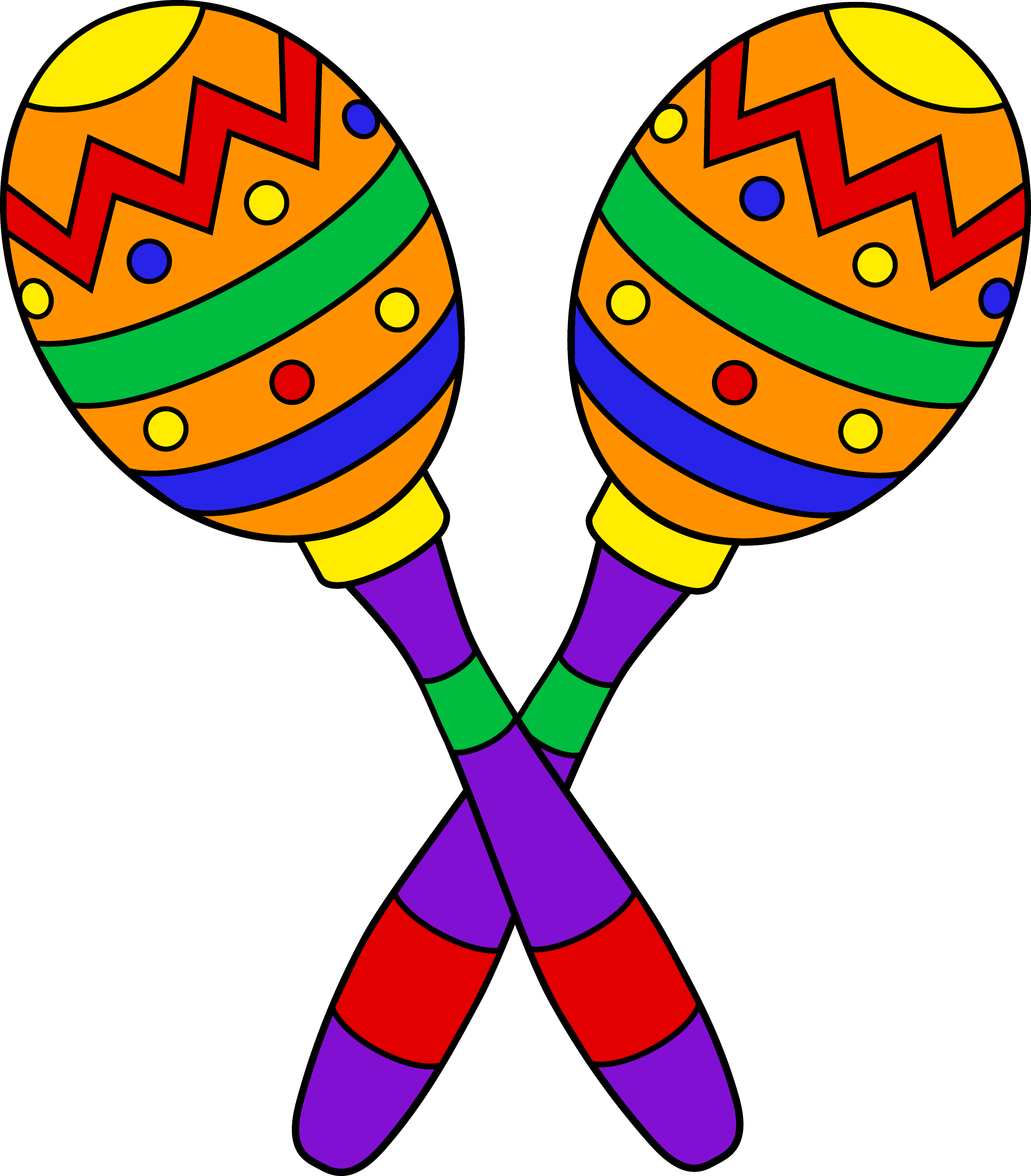 Pair Of Colorful Maracas Free Clip Art