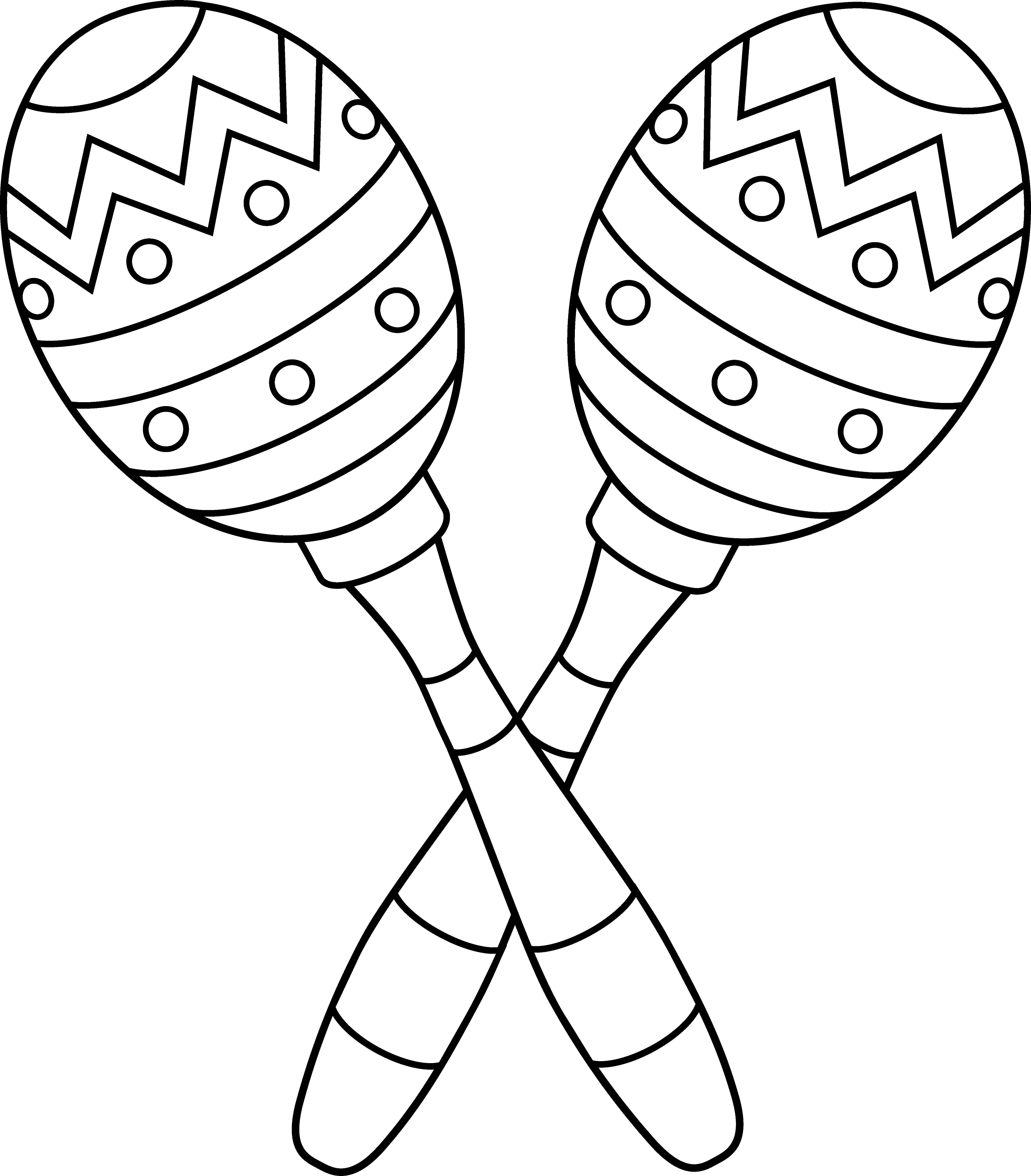 two-maracas-line-art-free-clip-art