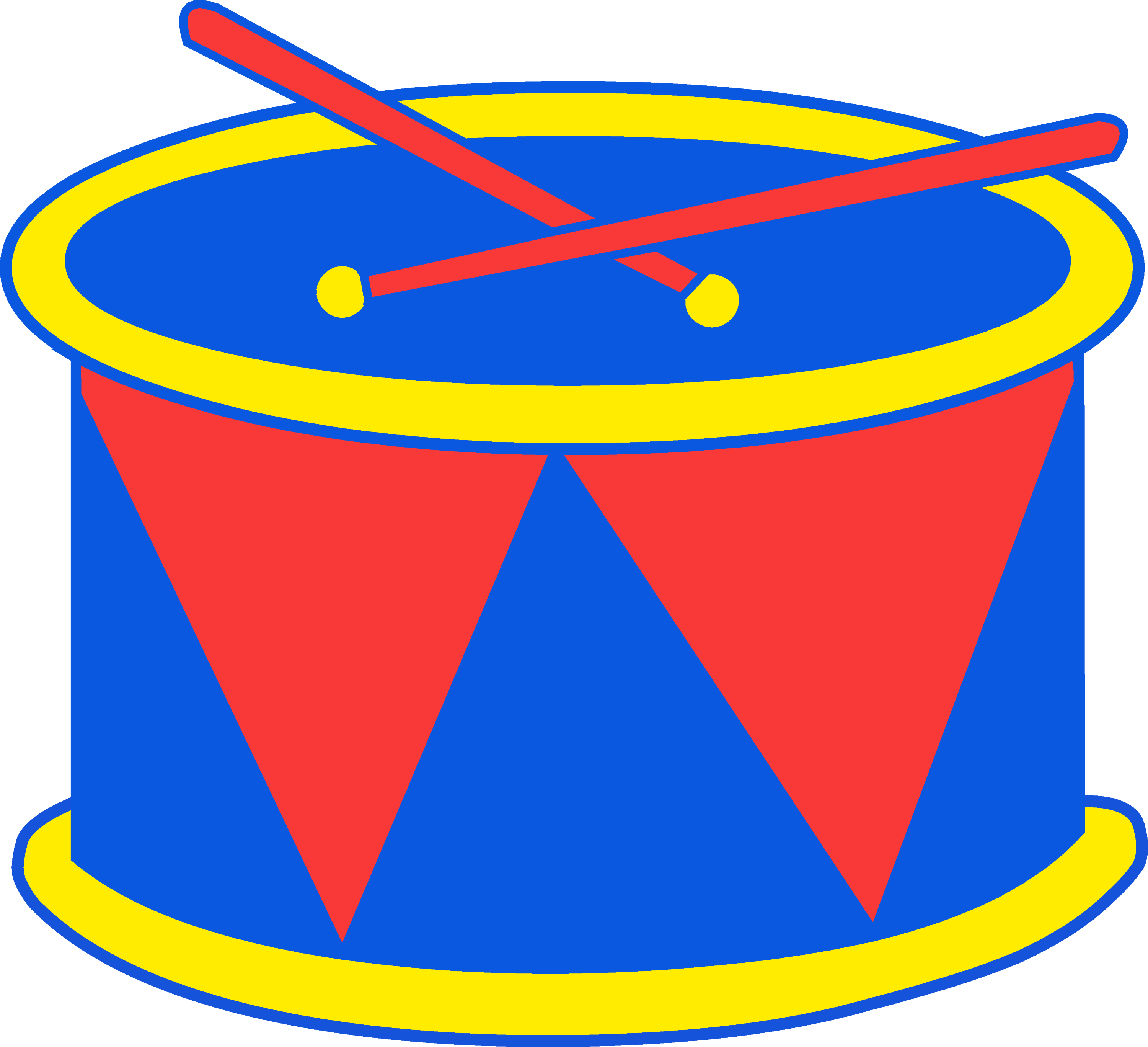 Red And Blue Marching Drum Free Clip Art