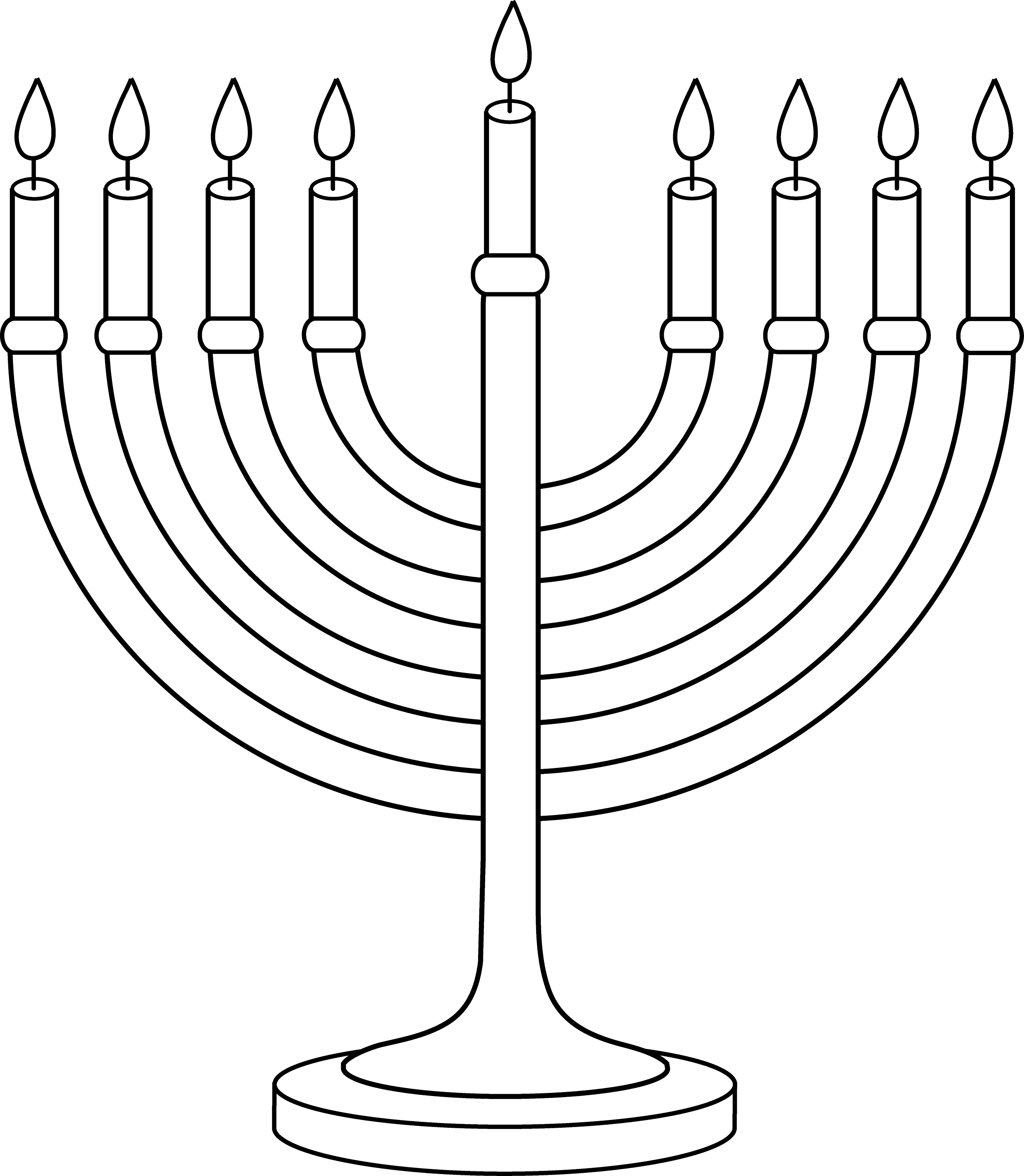 Hanukkah Menorah Outline Free Clip Art