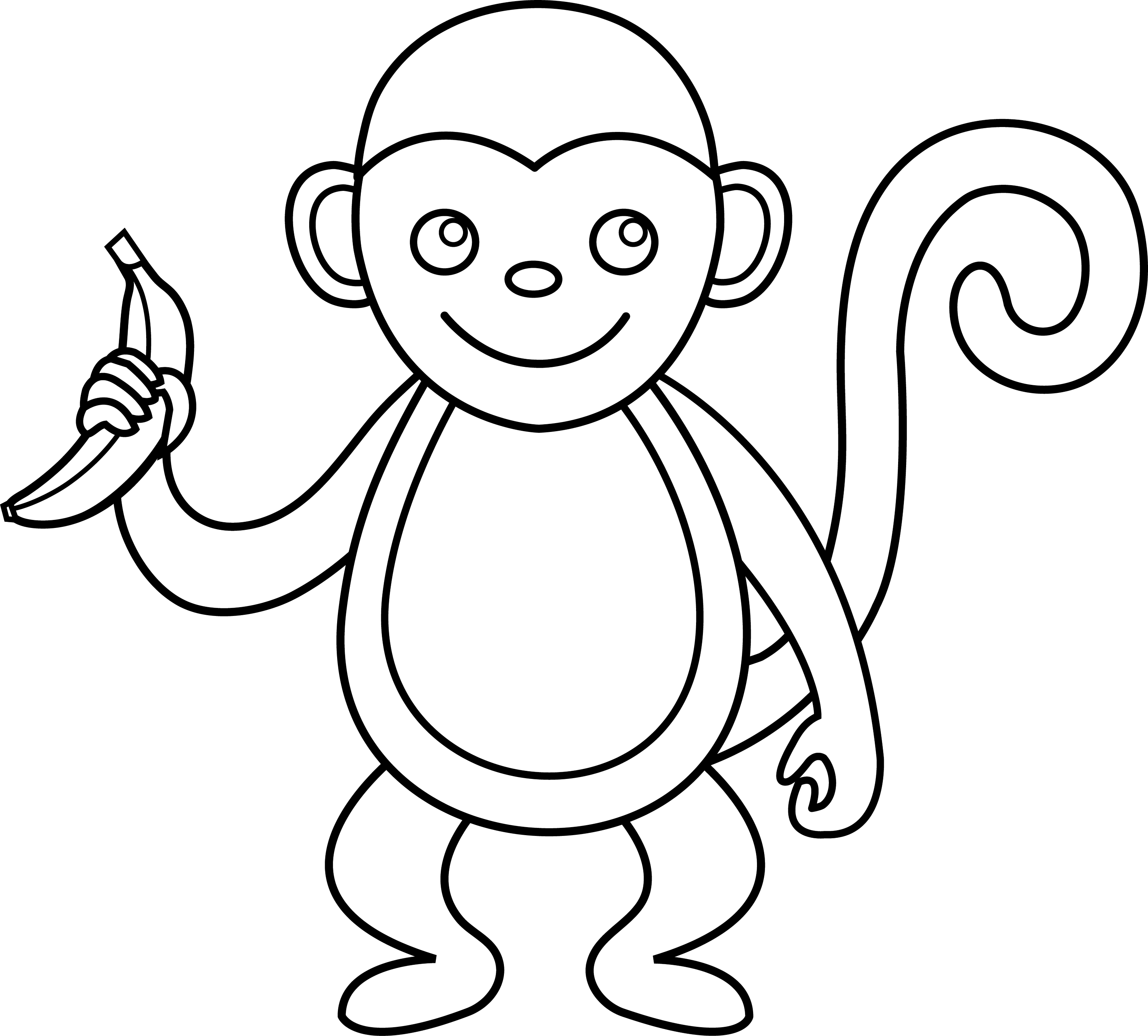 monkey clipart black and white - photo #4