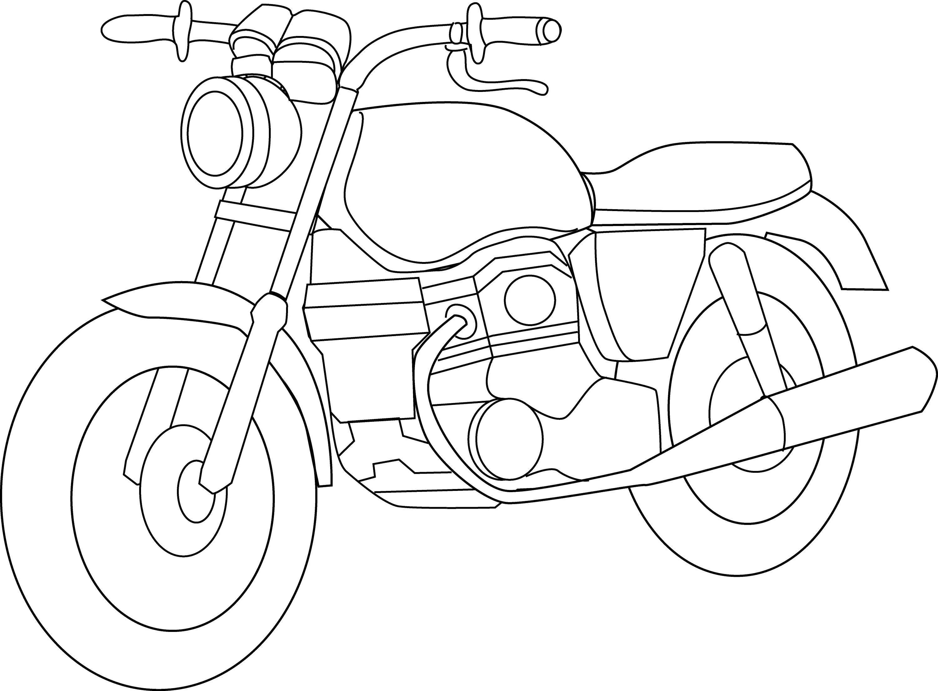 Motorcycle Coloring Page - Free Clip Art