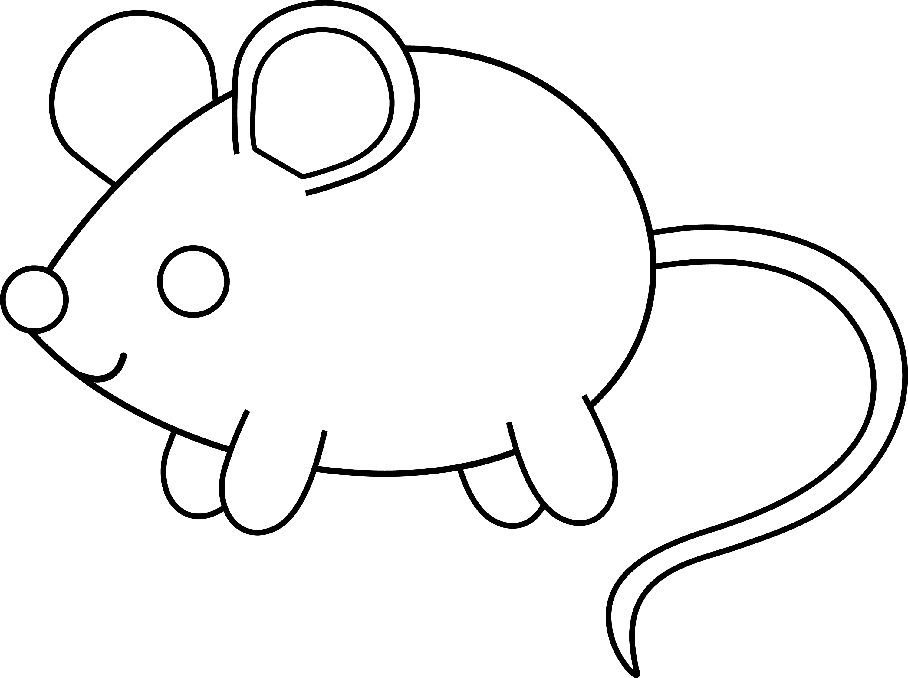 mouse clipart black and white - photo #29