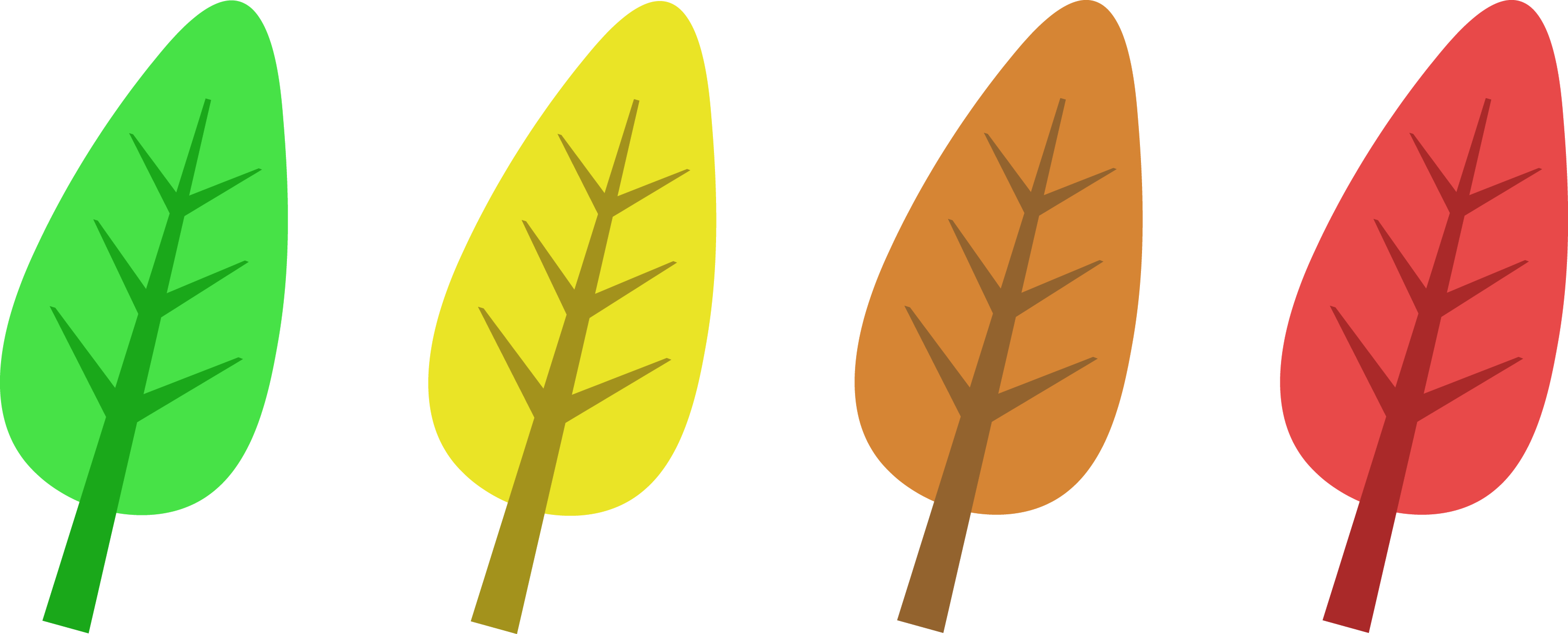 Colored Autumn Tree Leaves - Free Clip Art