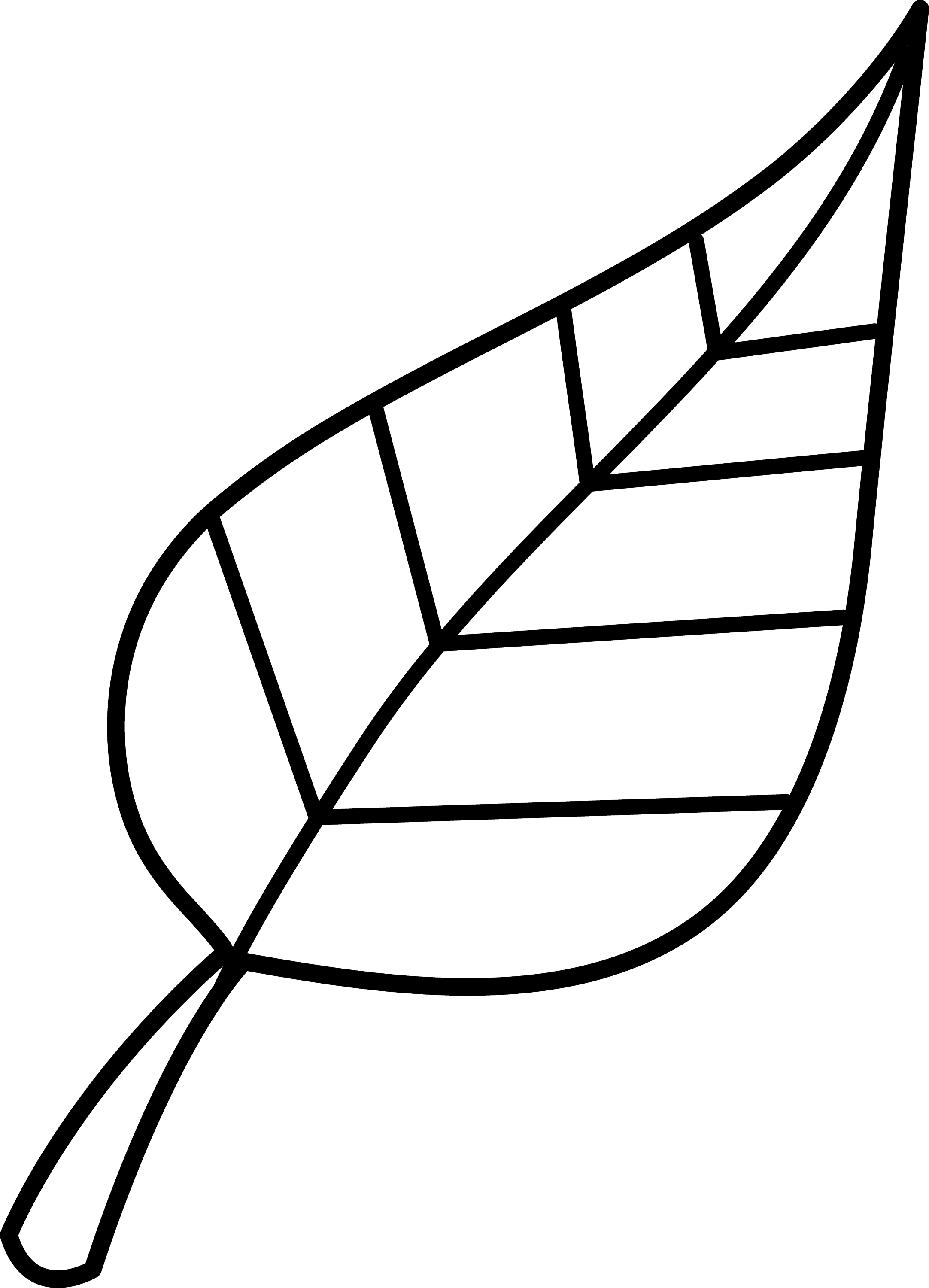 Colorable Line Art of a Leaf - Free Clip Art