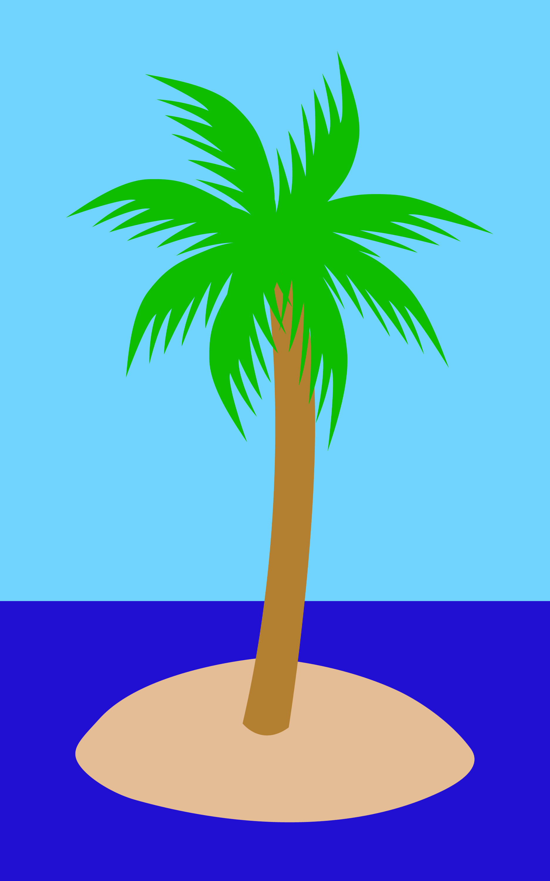 Simple Palm Tree on Tropical Island - Free Clip Art