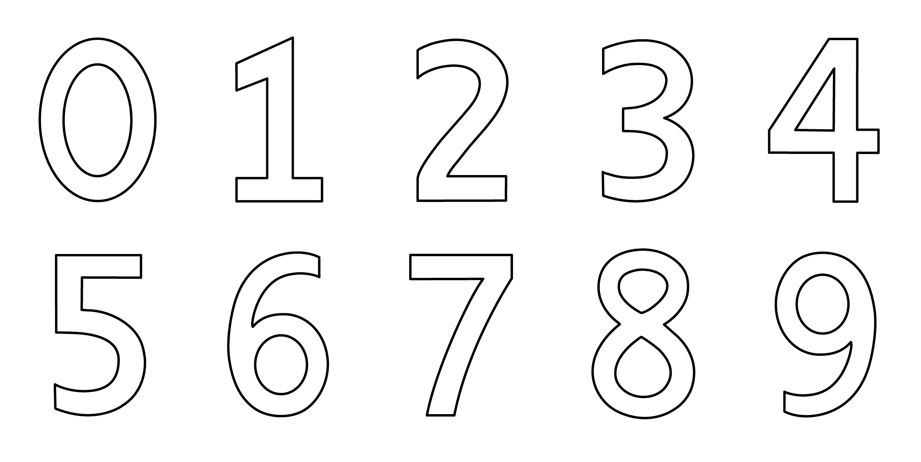 numbers outline clip art - photo #3