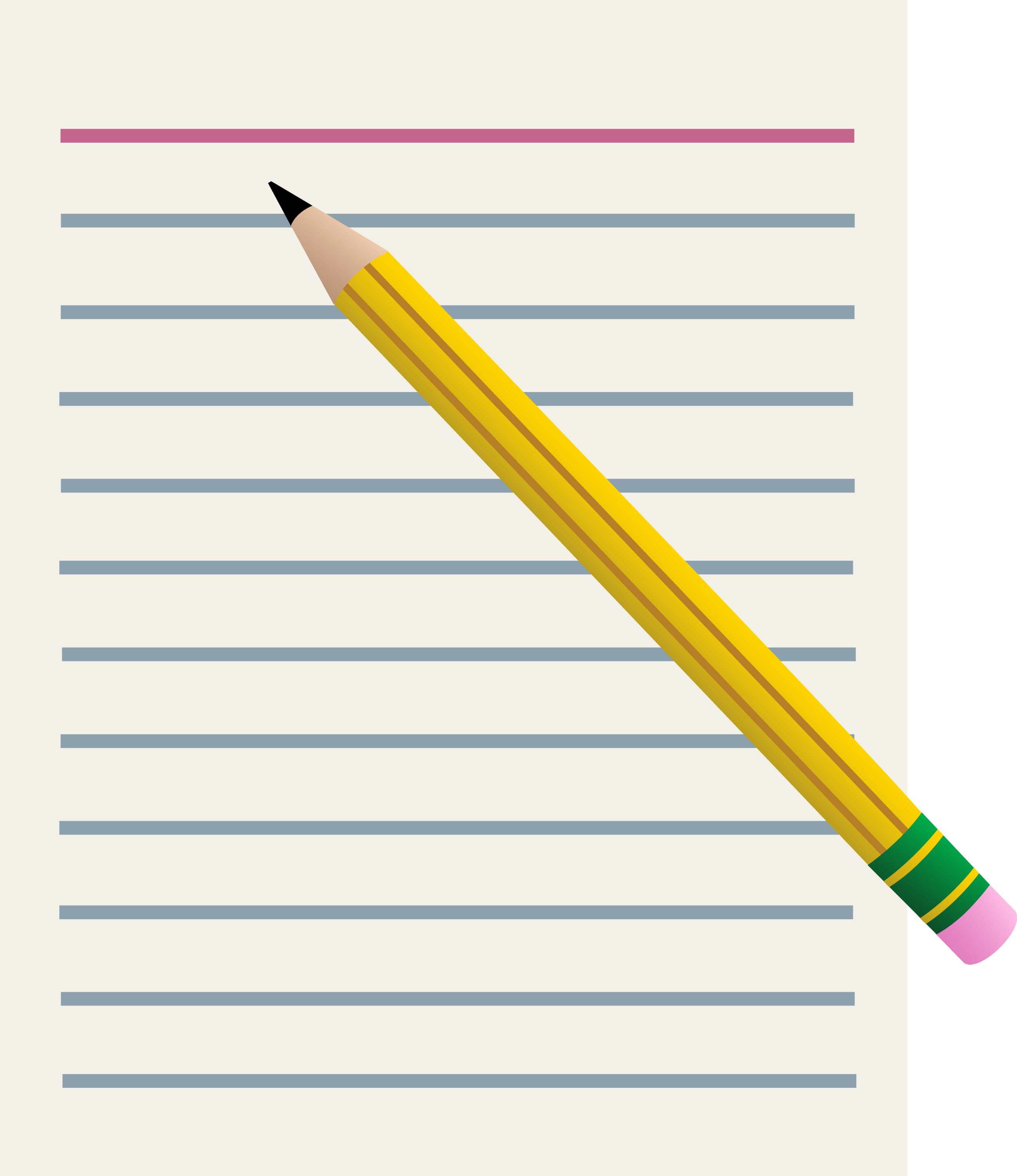 Lined Paper and Yellow Pencil Free Clip Art