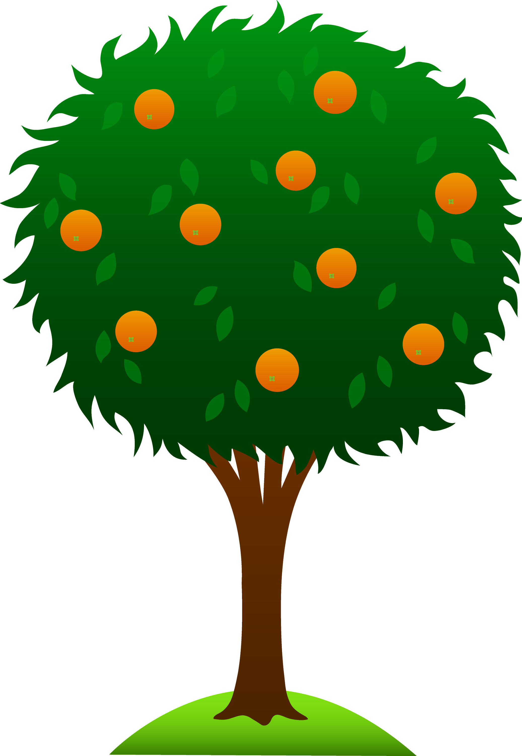 Sweet Orange Tree - Free Clip Art