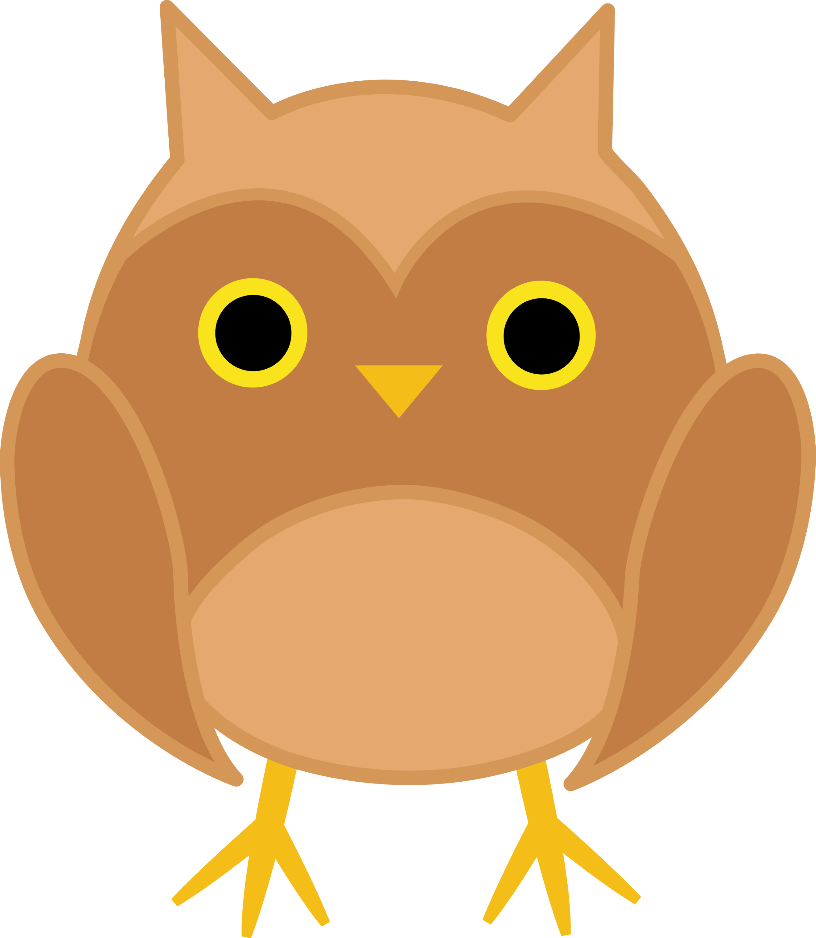 Cute Brown Owl - Free Clip Art