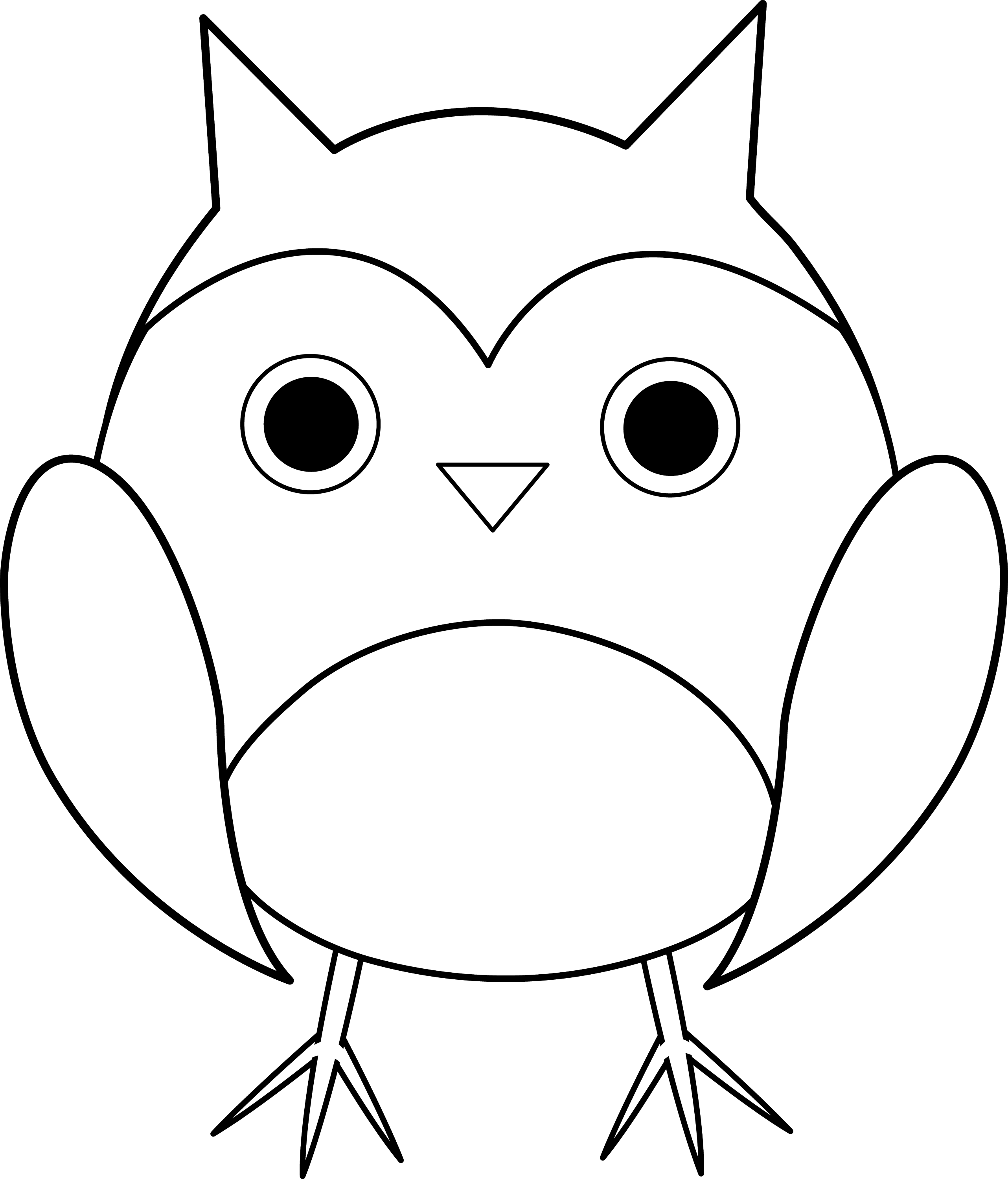 Owl Cartoon Black And White