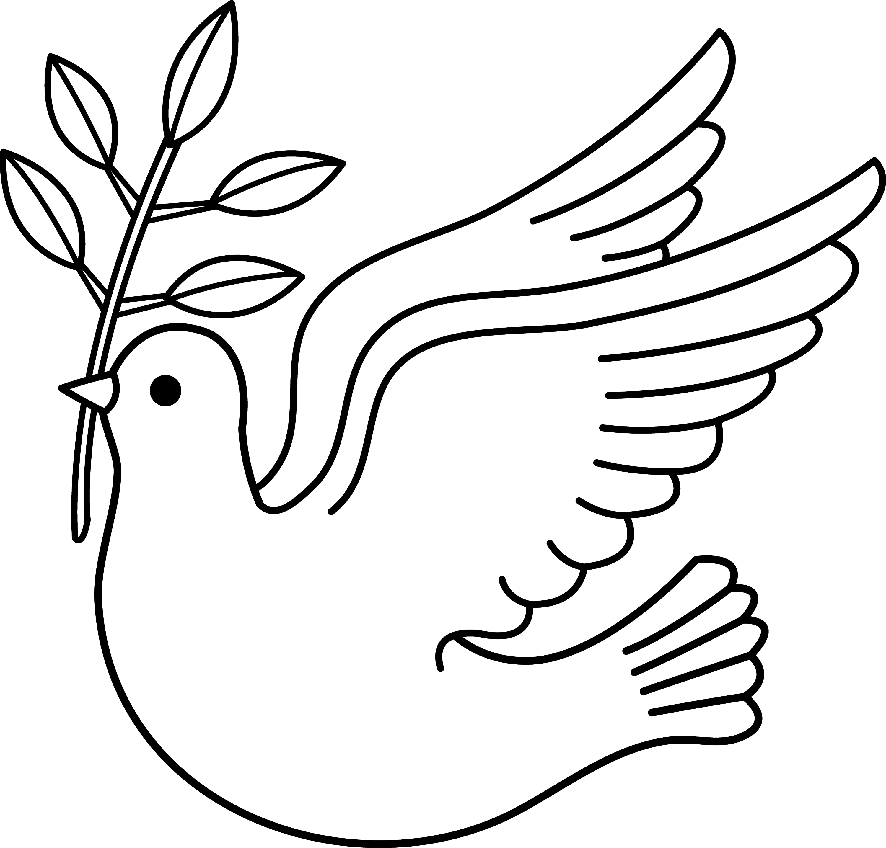 free dove clipart black and white - photo #3