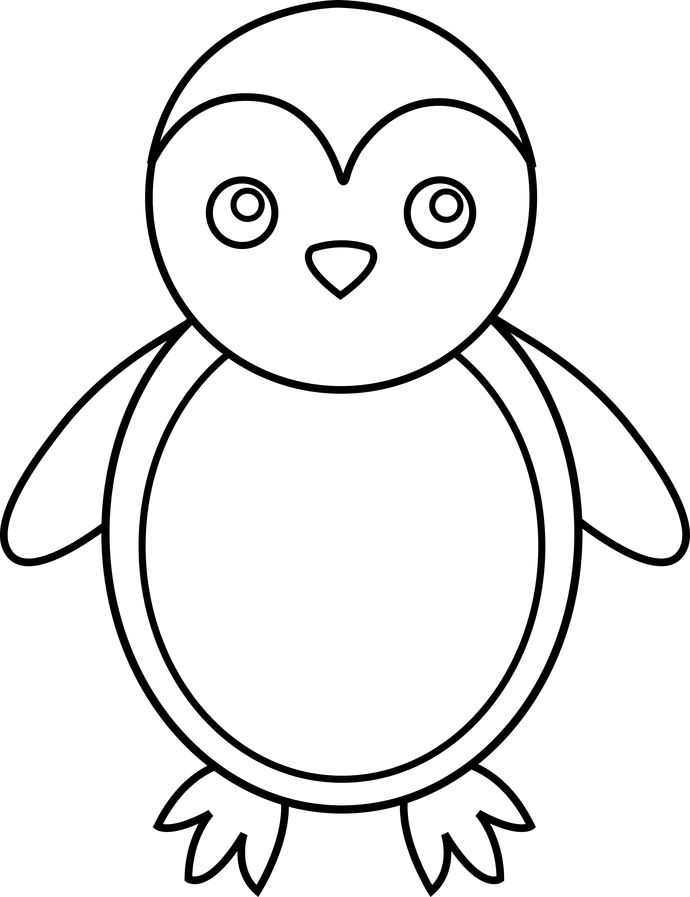 Penguin Line Art Free Clip Art