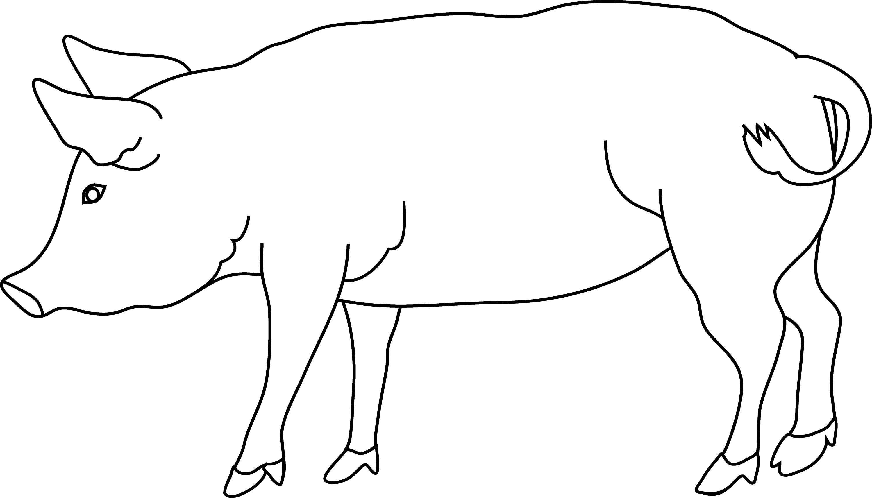 free black and white pig clipart - photo #16