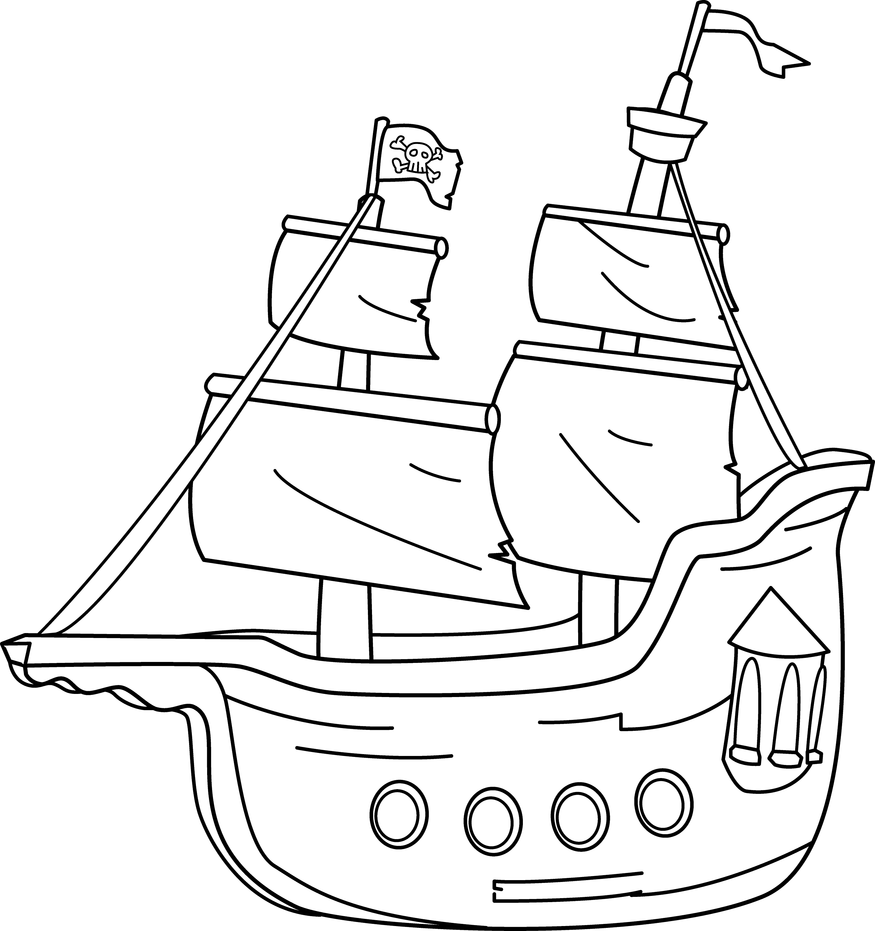 Pirate Ship Coloring Page  Free Clip Art