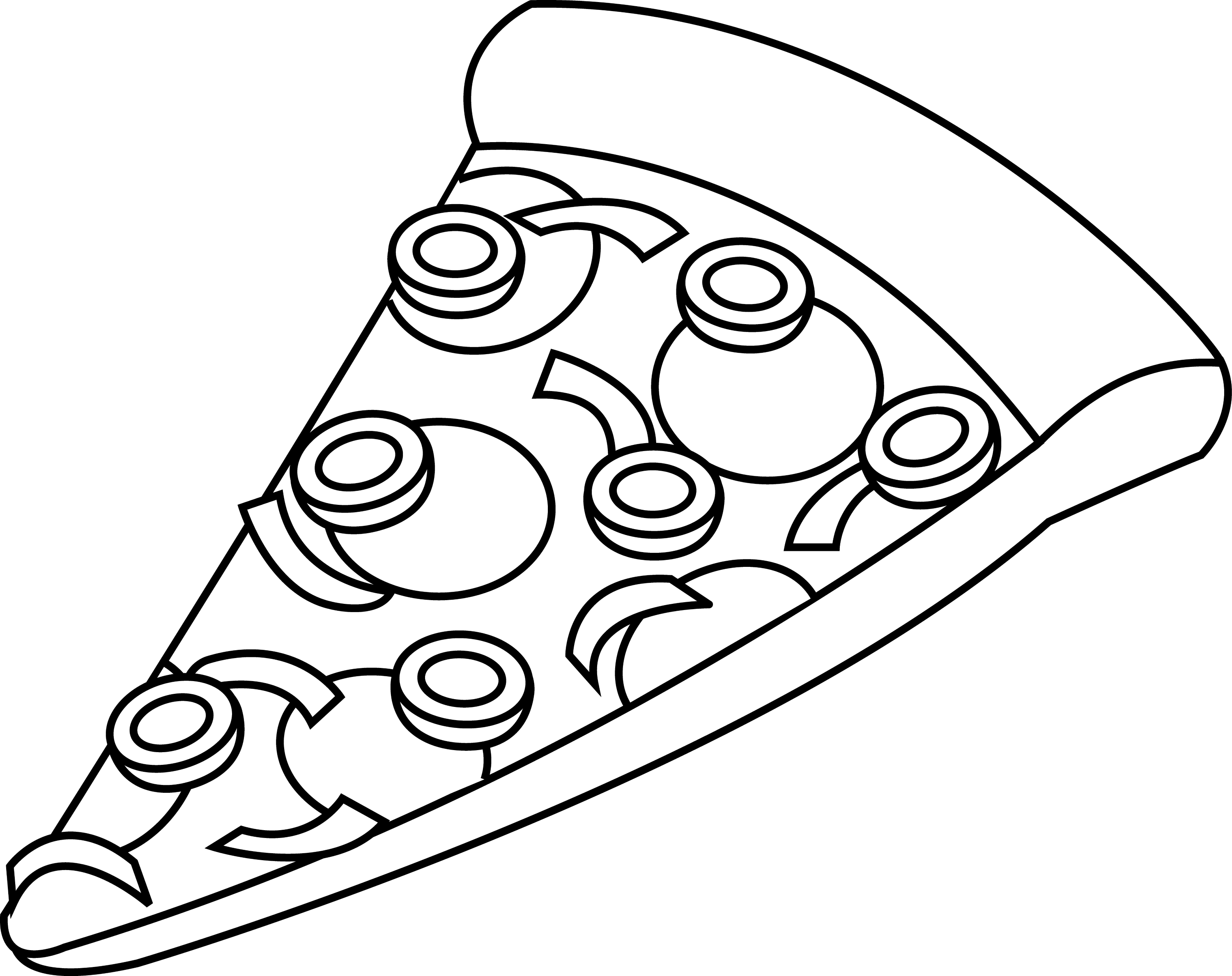 Line Art Of A Slice Of Pizza Free Clip Art