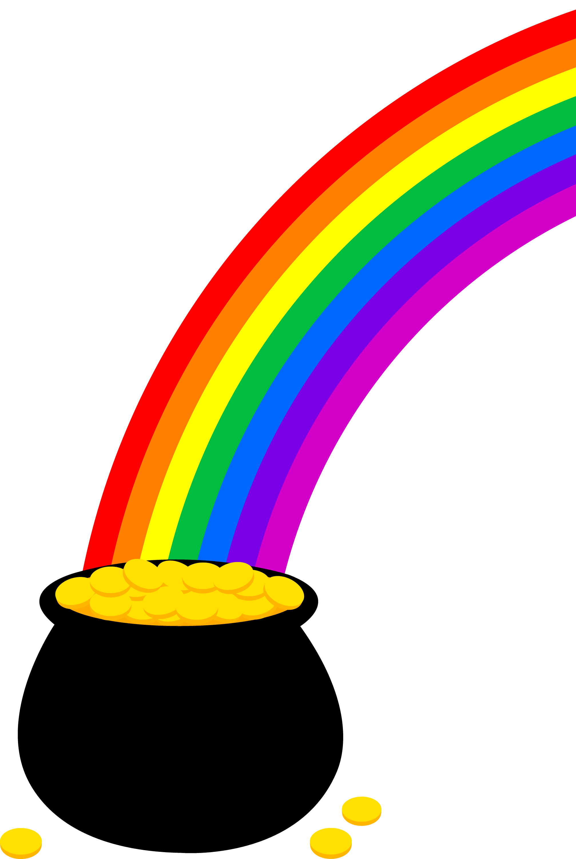 Pot of Gold With Rainbow Free Clip Art