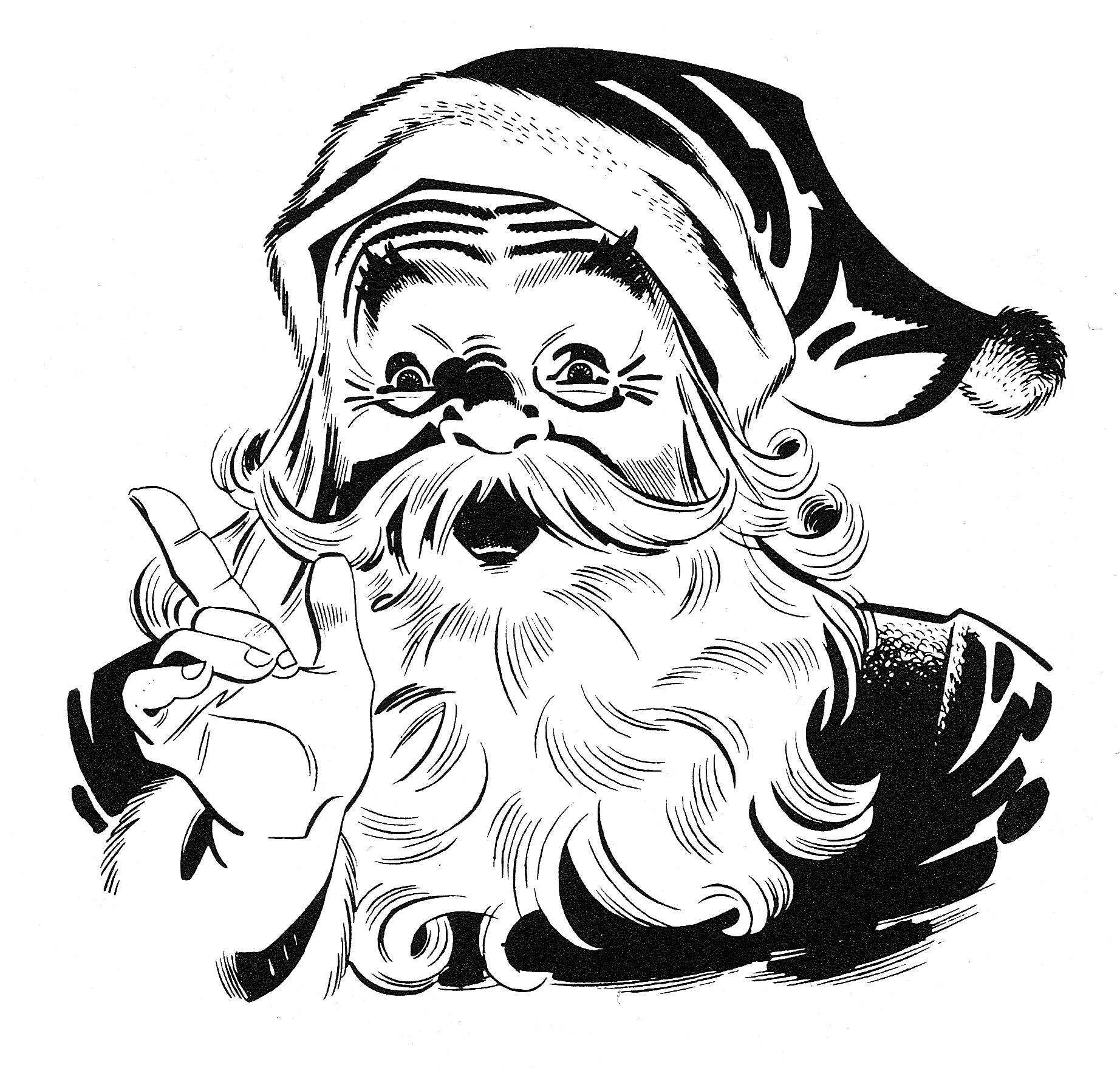 Public Domain Vintage Santa Claus - Free Clip Art