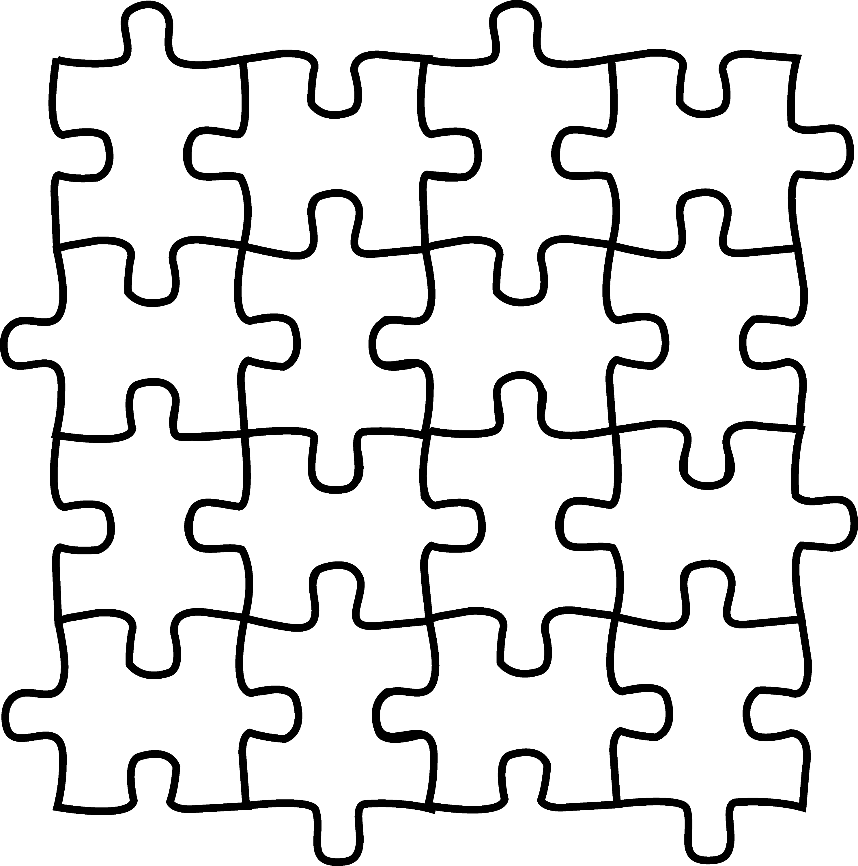 Puzzle Pieces Coloring Page Free Clip Art