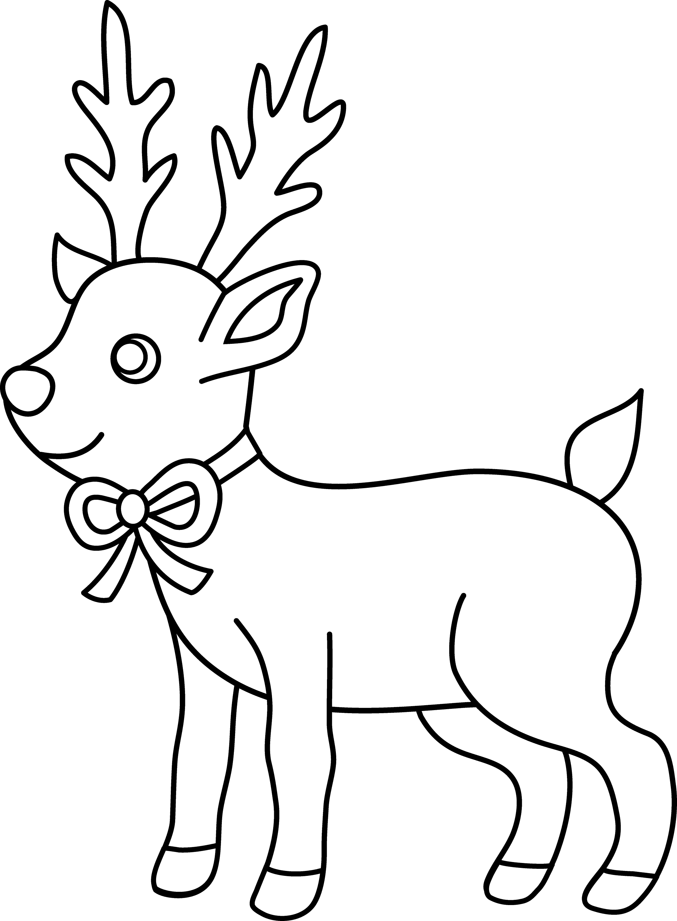 Christmas Reindeer Coloring Page Free Clip Art