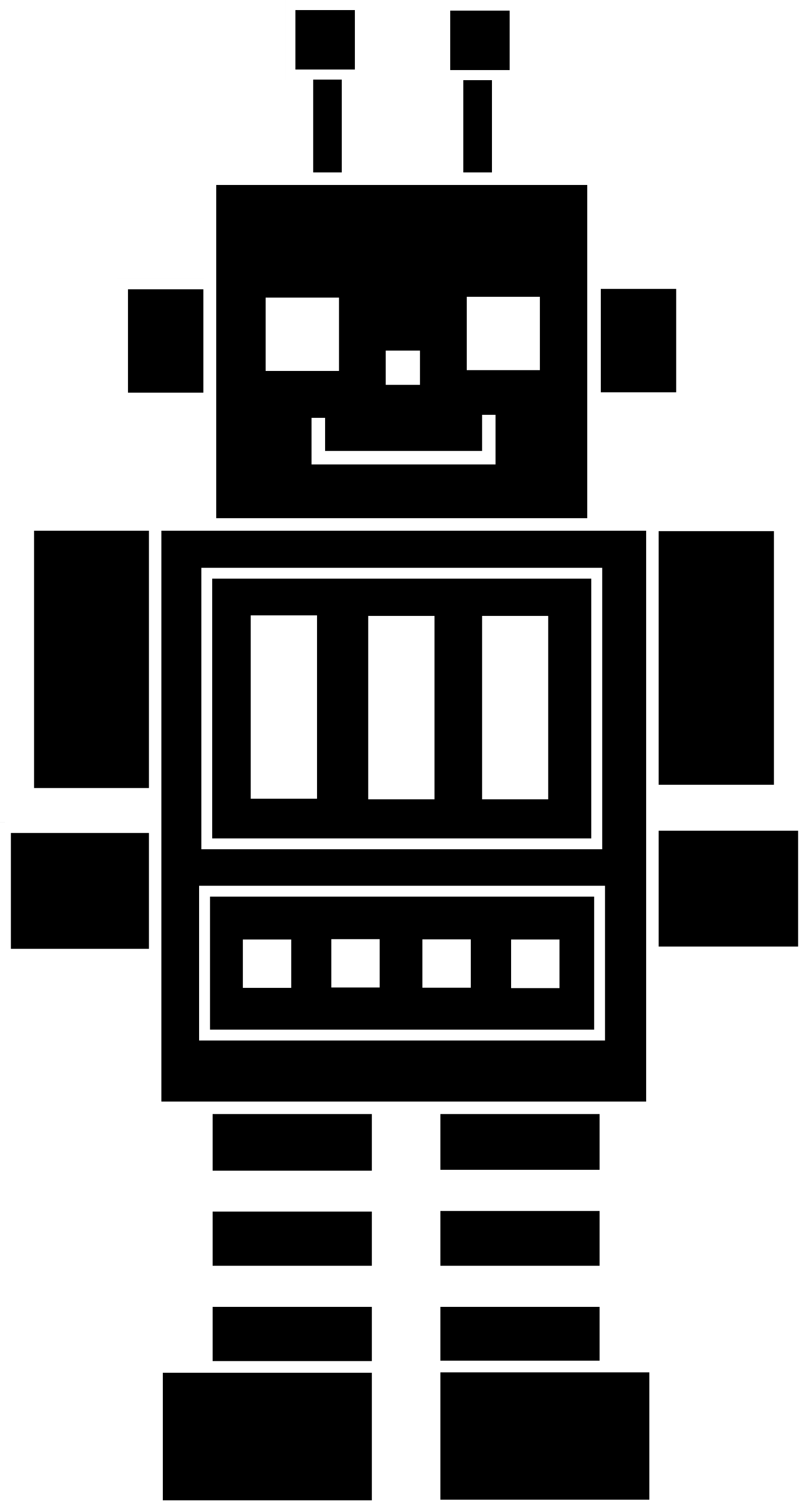 free robot clipart black and white - photo #3