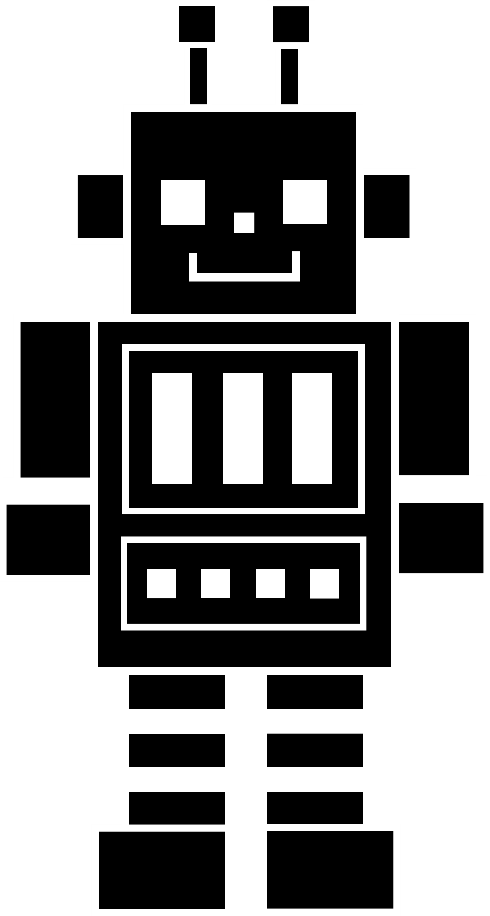 Black Robot Silhouette - Free Clip Art