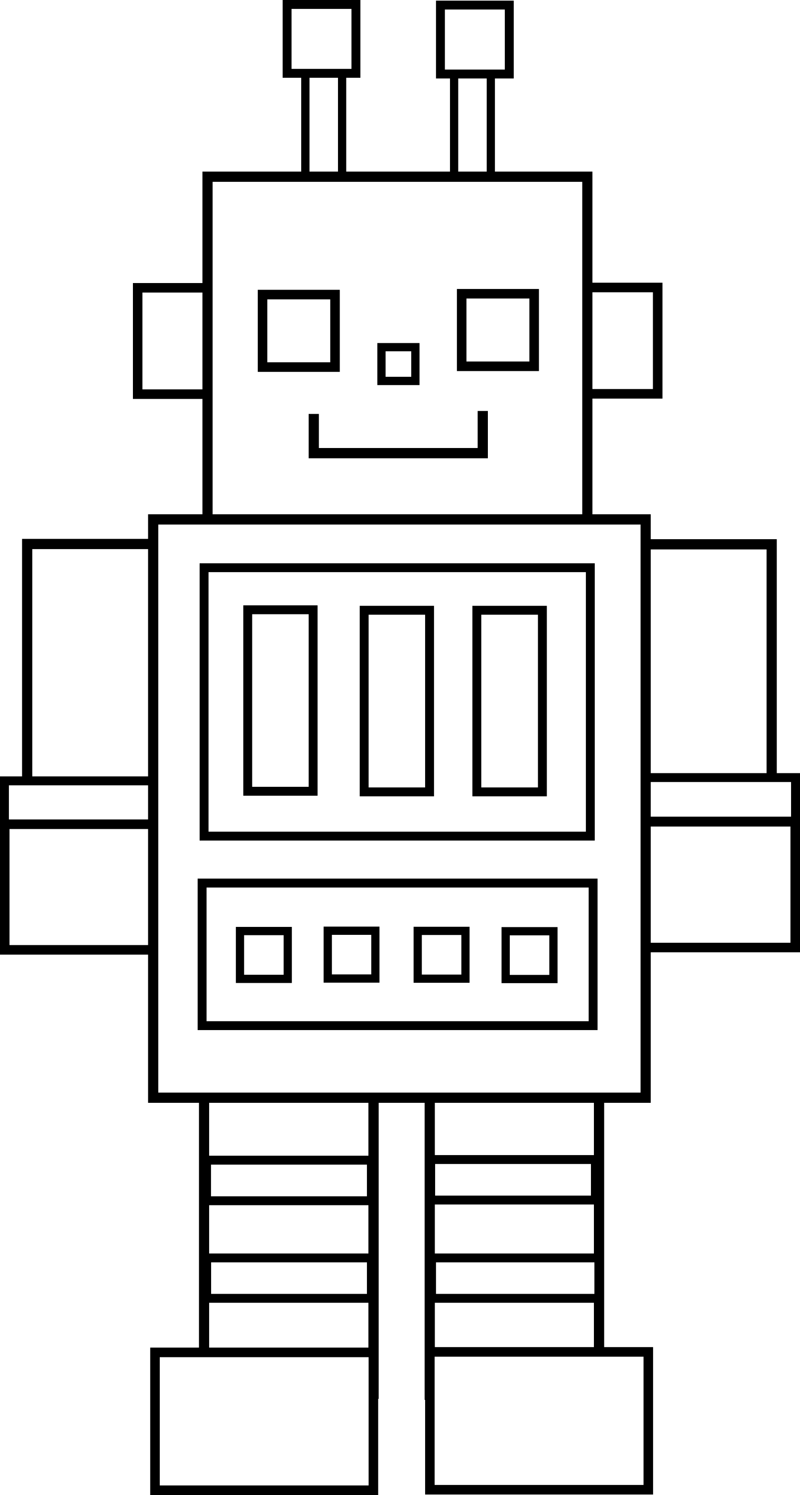 free robot clipart black and white - photo #10