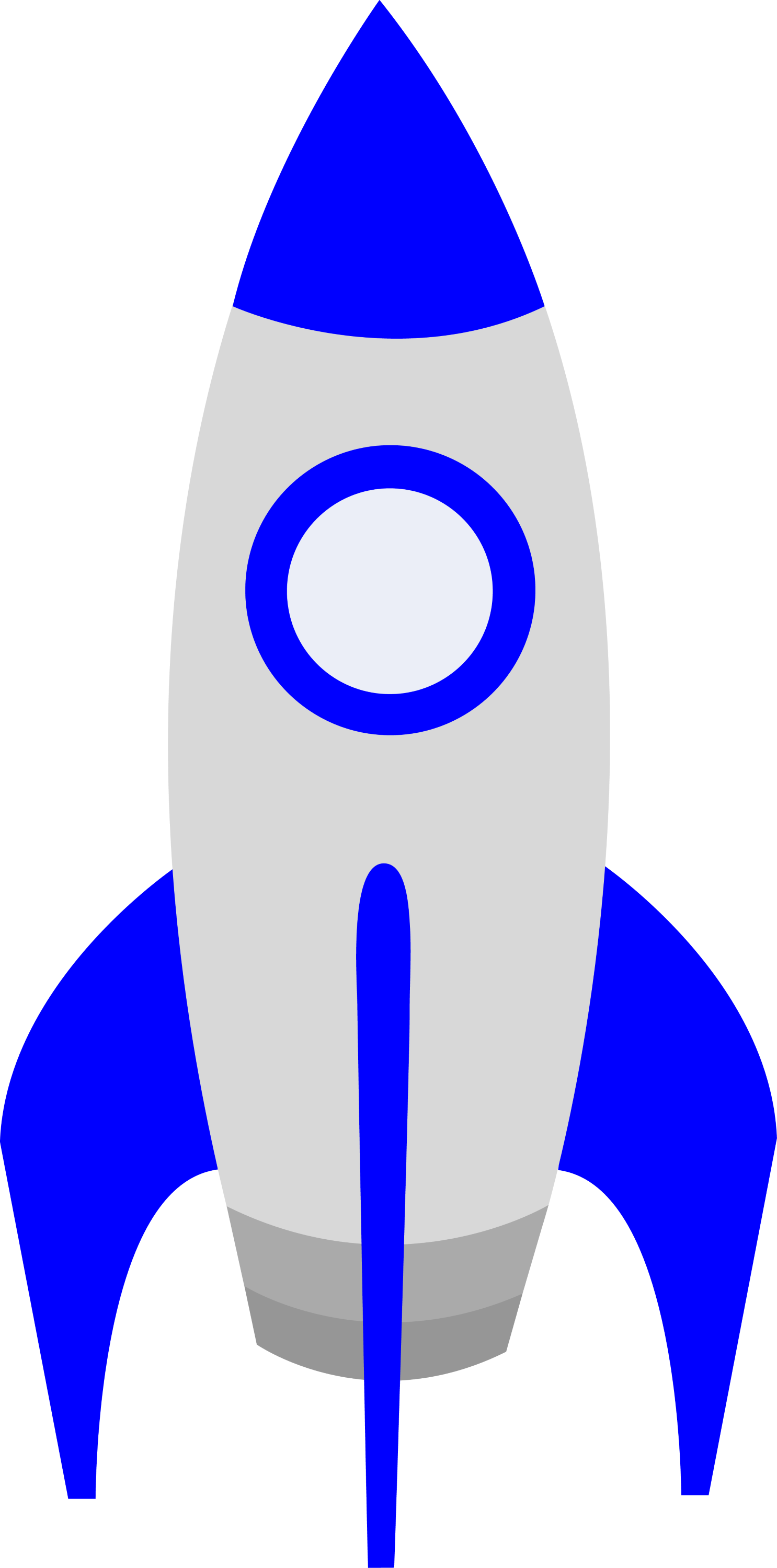 Small Blue Outer Space Rocket - Free Clip Art