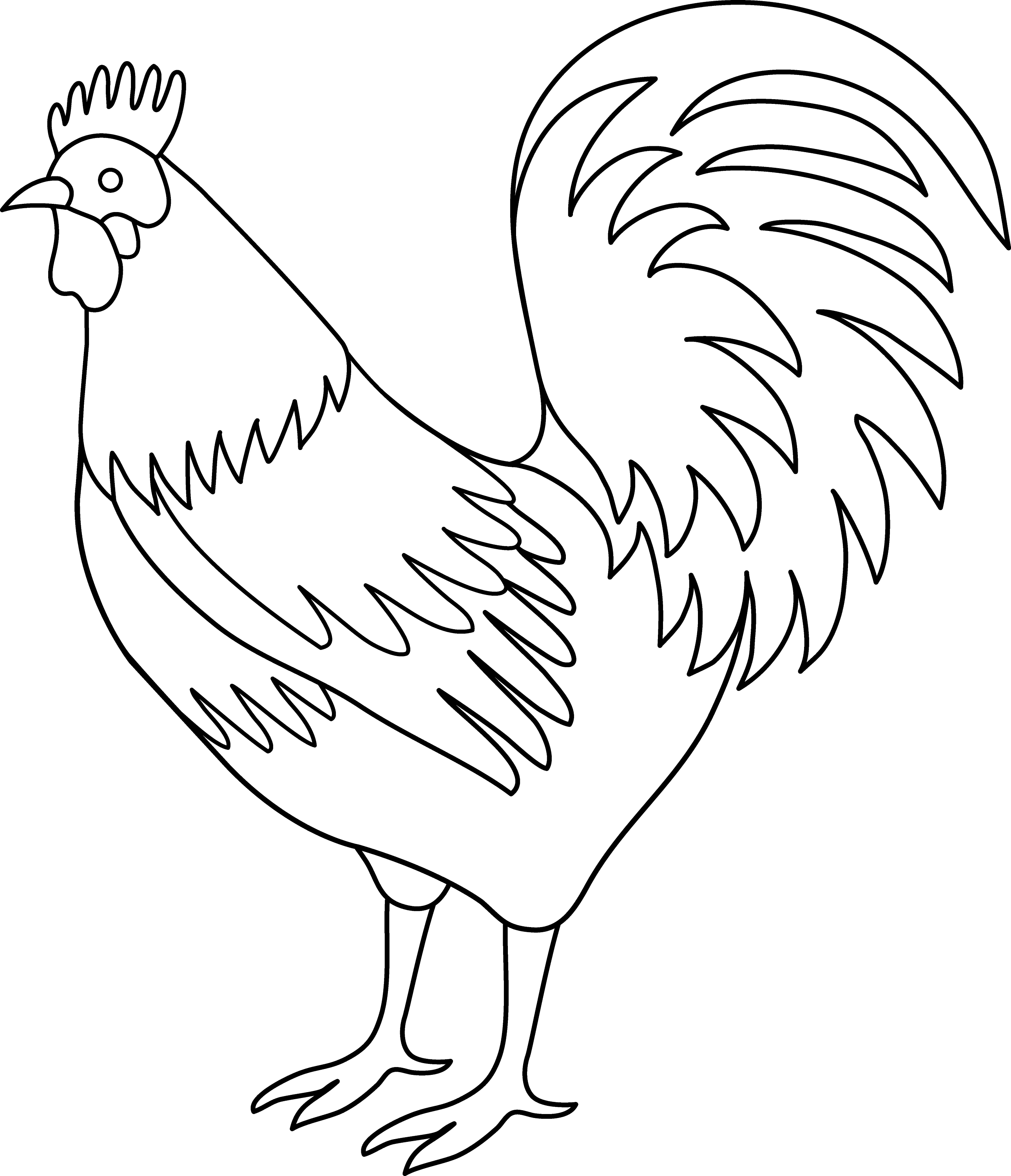 black and white rooster clipart - photo #25