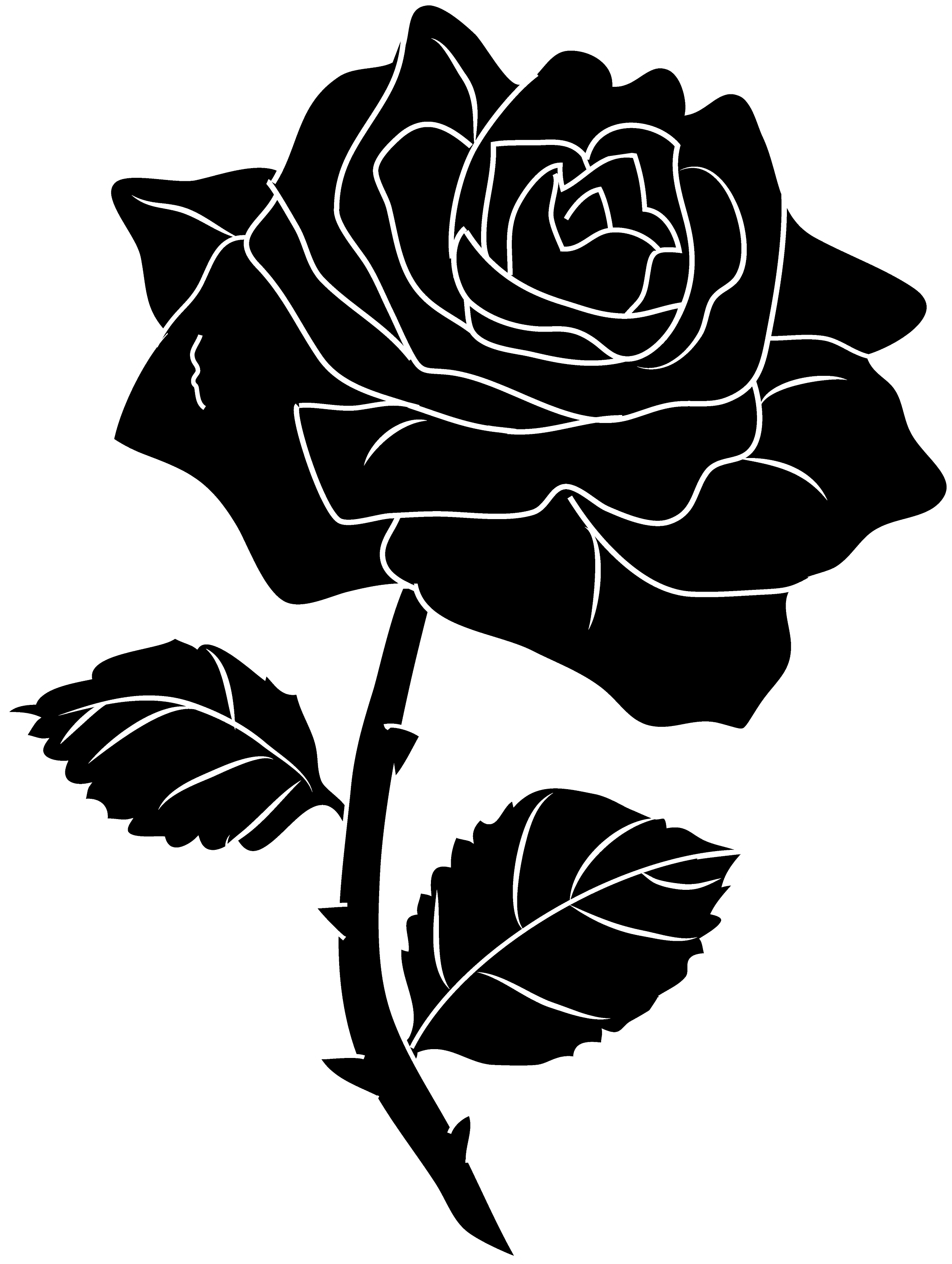 Black Rose Silhouette Clip Art - Free Clip Art