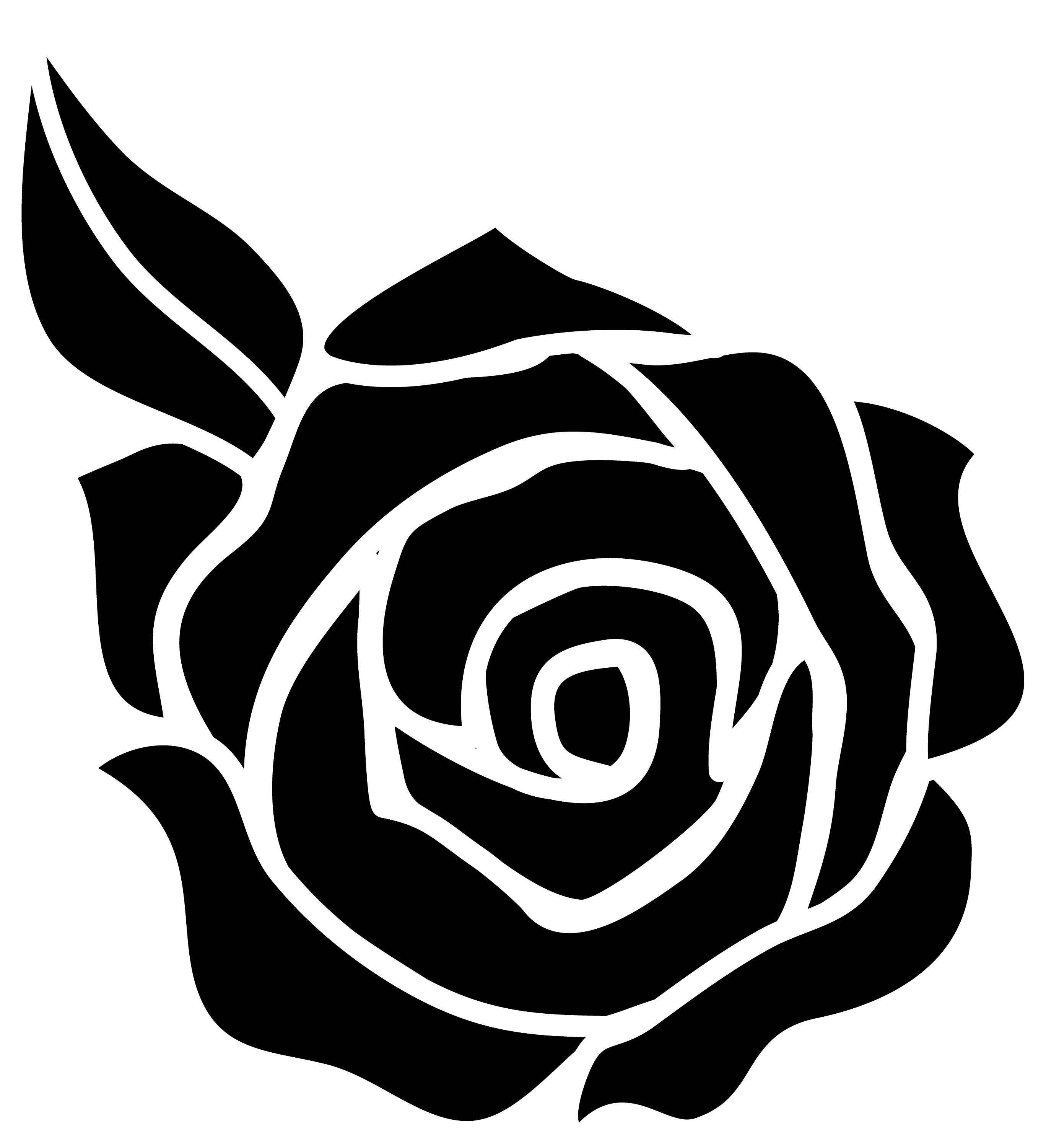 Single Black Rose Clip Art