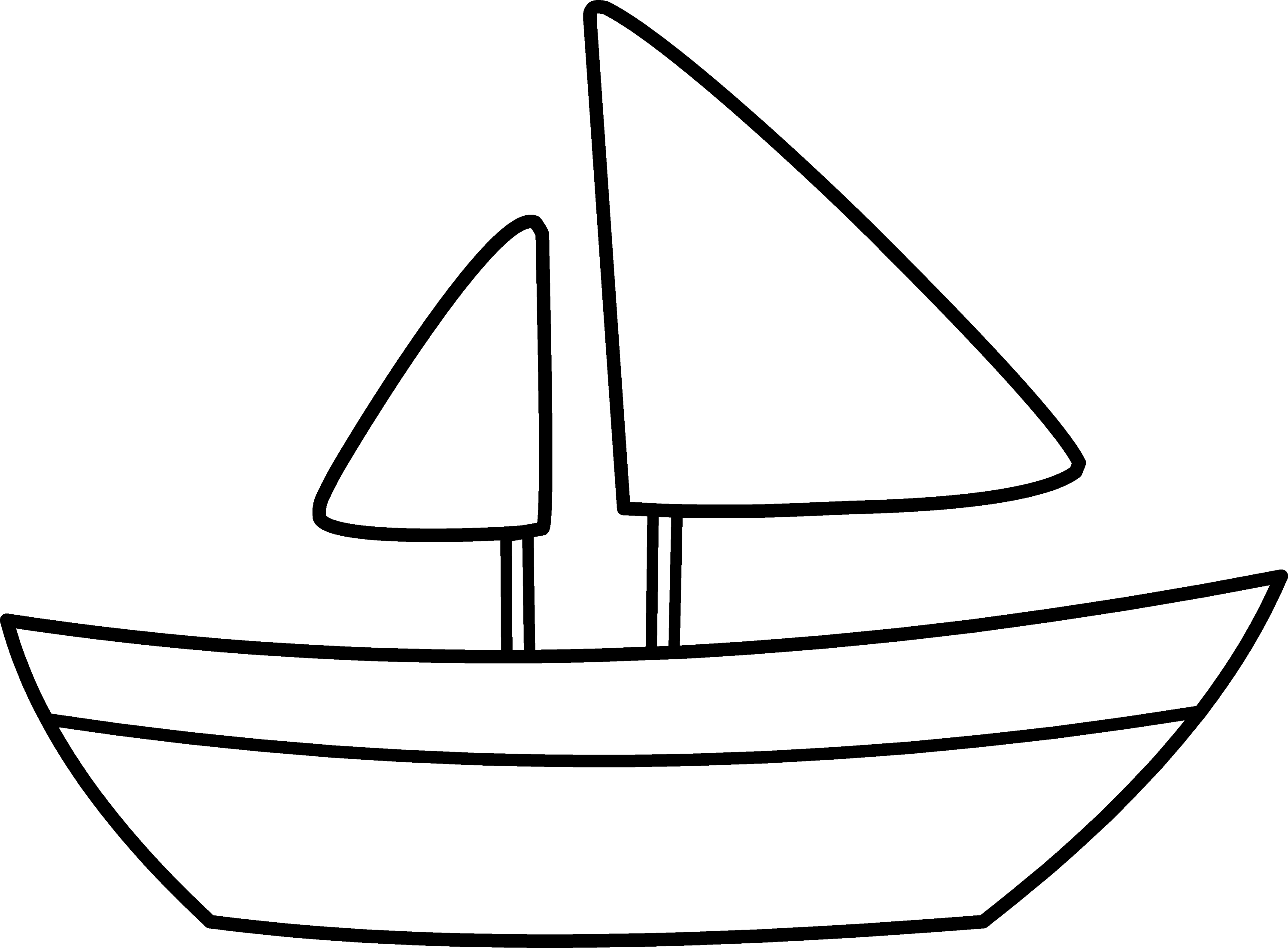 Simple Sailboat Coloring Page Free Clip Art