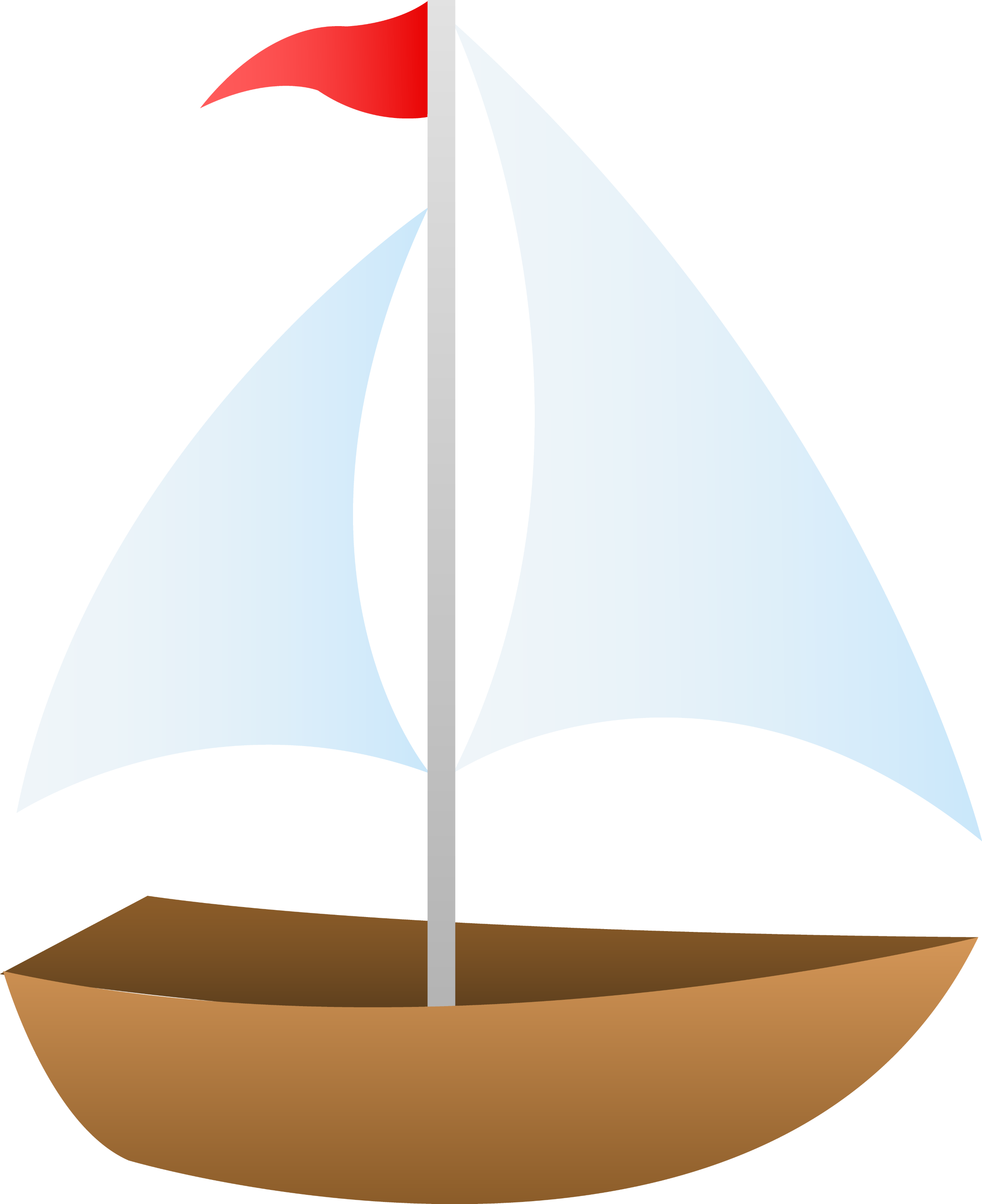 Little Sailboat With Red Flag - Free Clip Art