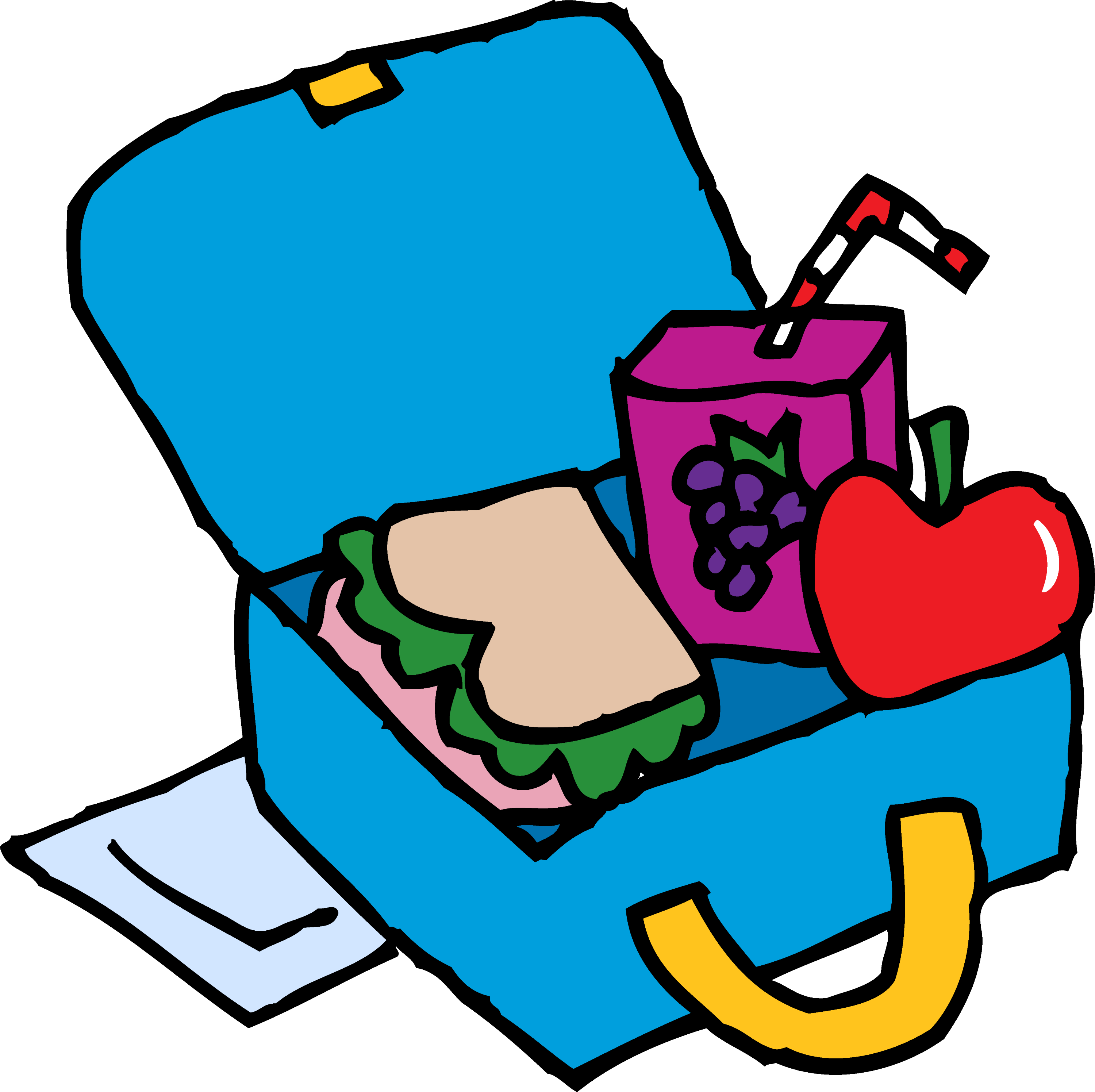 Blue School Lunchbox Clipart - Free Clip Art