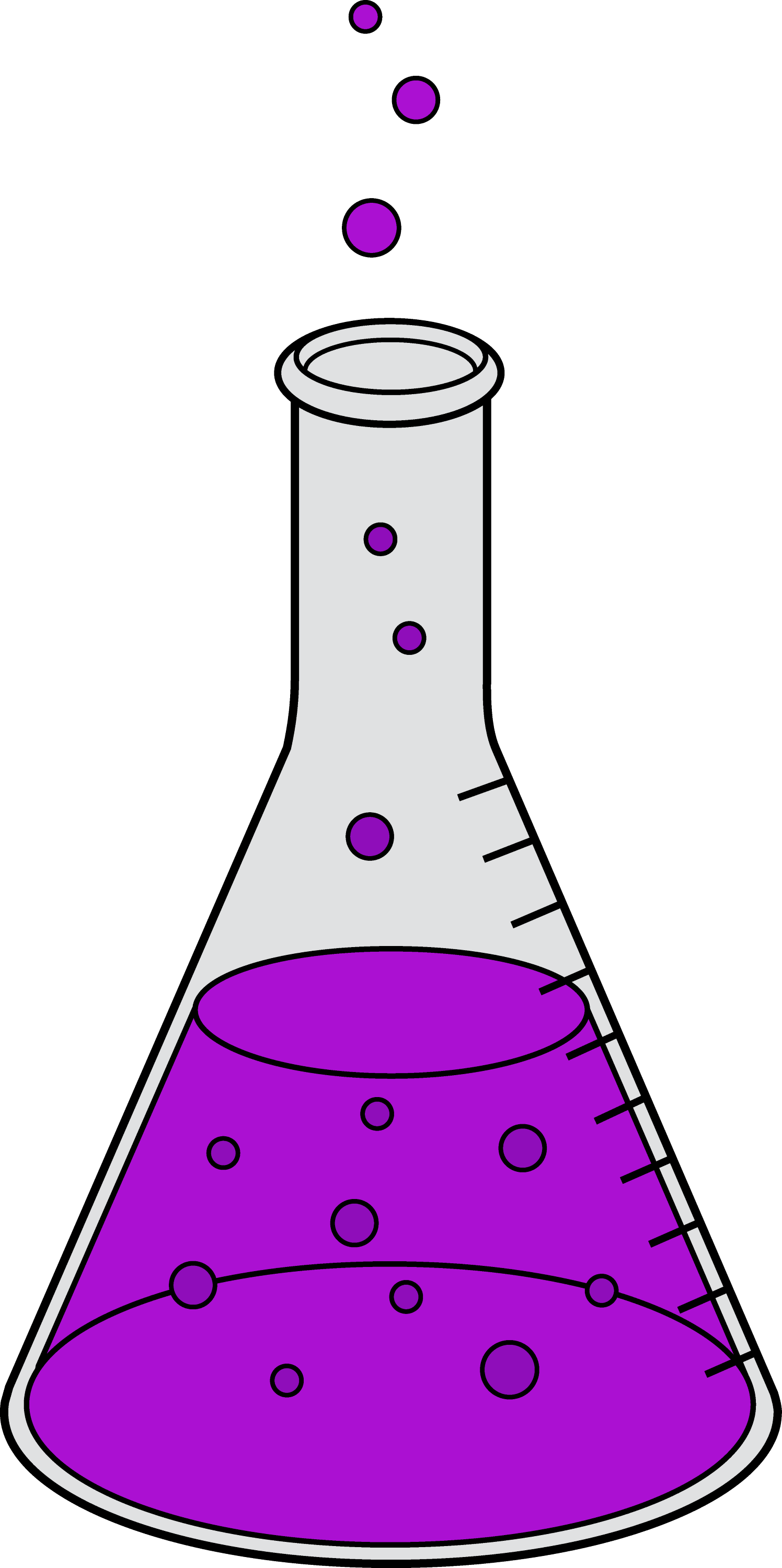 Science Flask With Purple Chemical - Free Clip Art