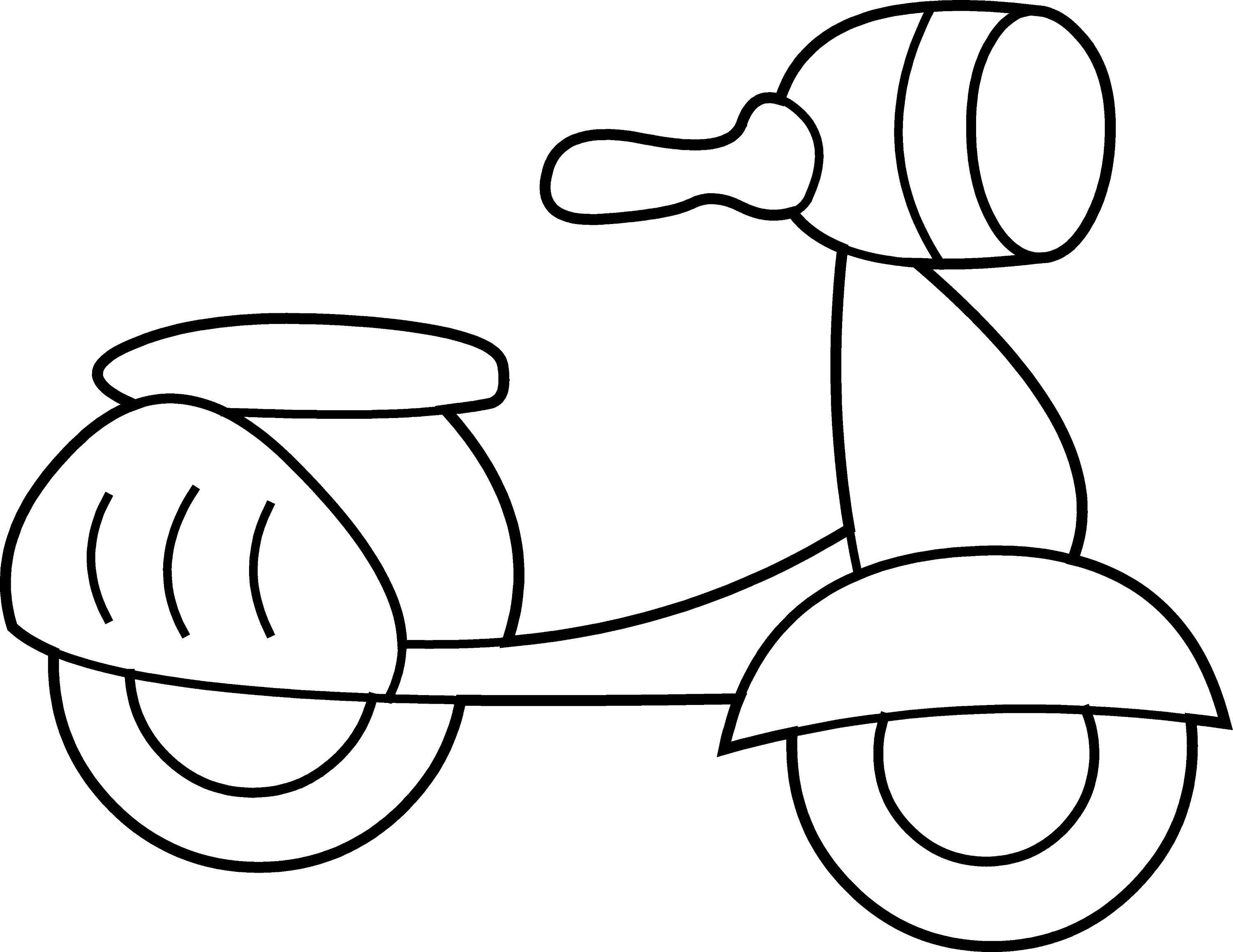 916 Simple Scooter Coloring Pages To Print for Kindergarten